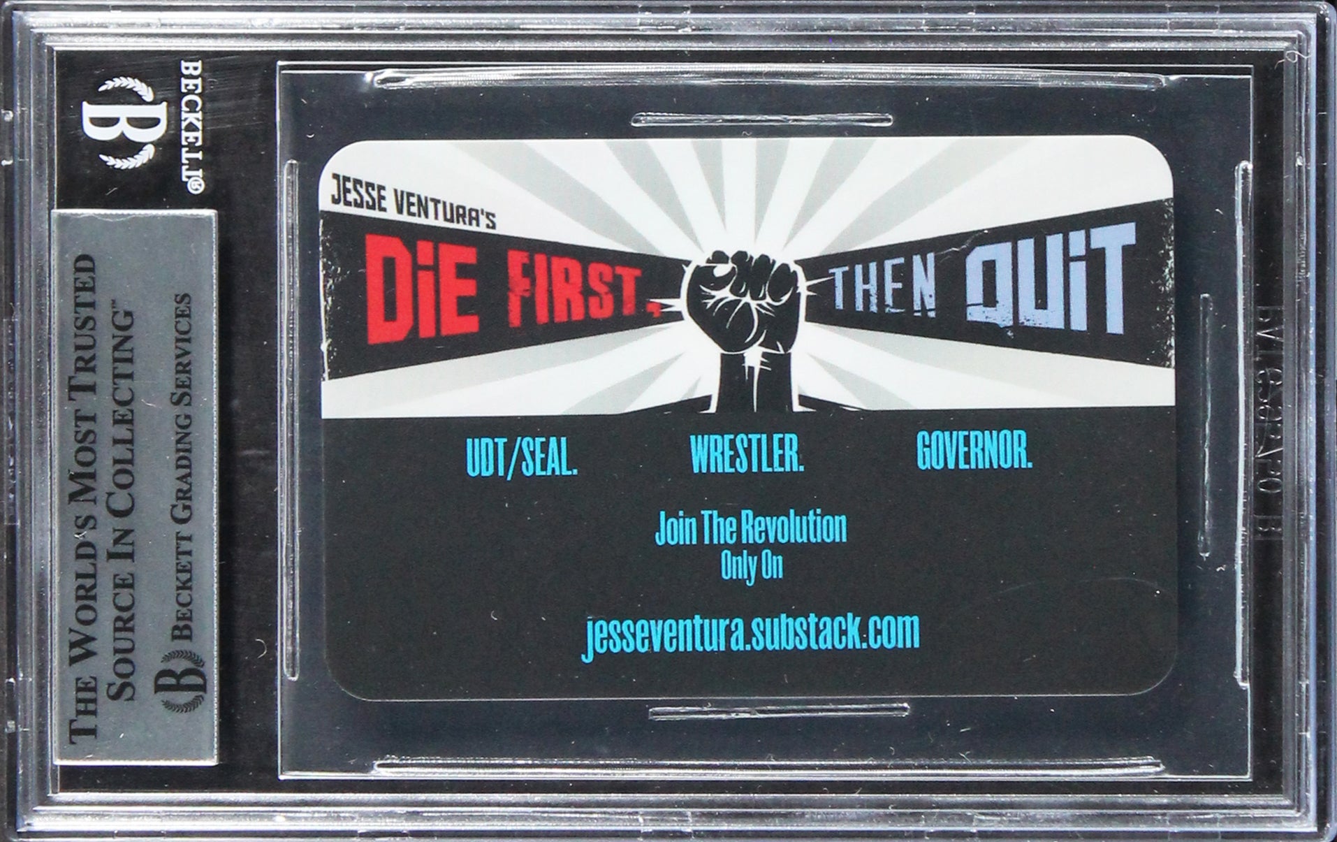 Jesse Ventura Authentic Signed 2.25x3.25 Business Card Autographed BAS Slabbed