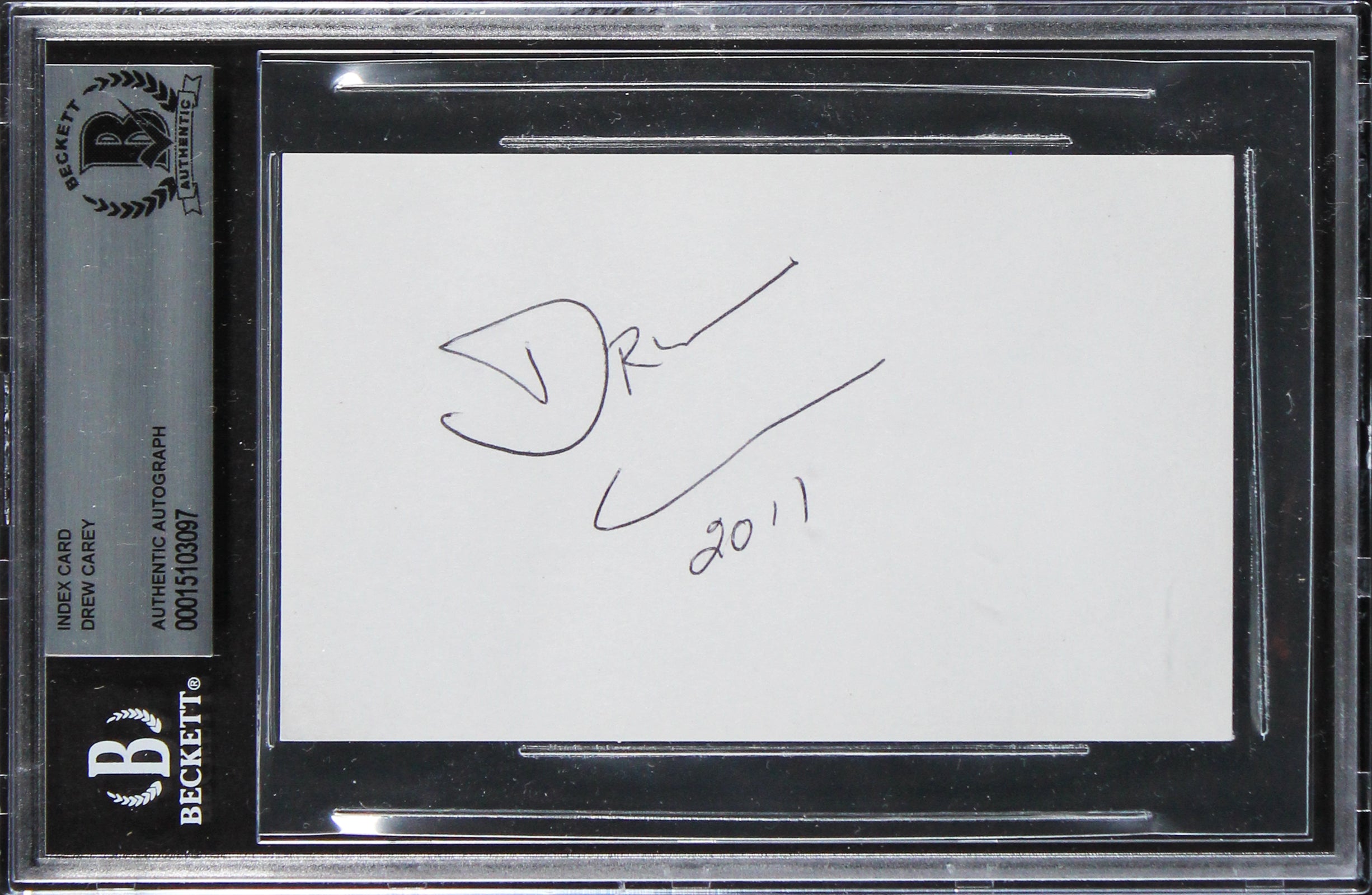 Drew Carey The Price Is Right "2011" Authentic Signed 3x5 Index Card BAS Slab 4