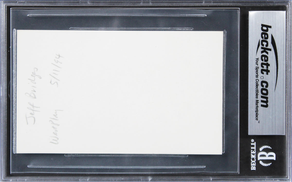 Jeff Bridges The Big Lebowski Authentic Signed 3x5 Index Card BAS Slabbed 2