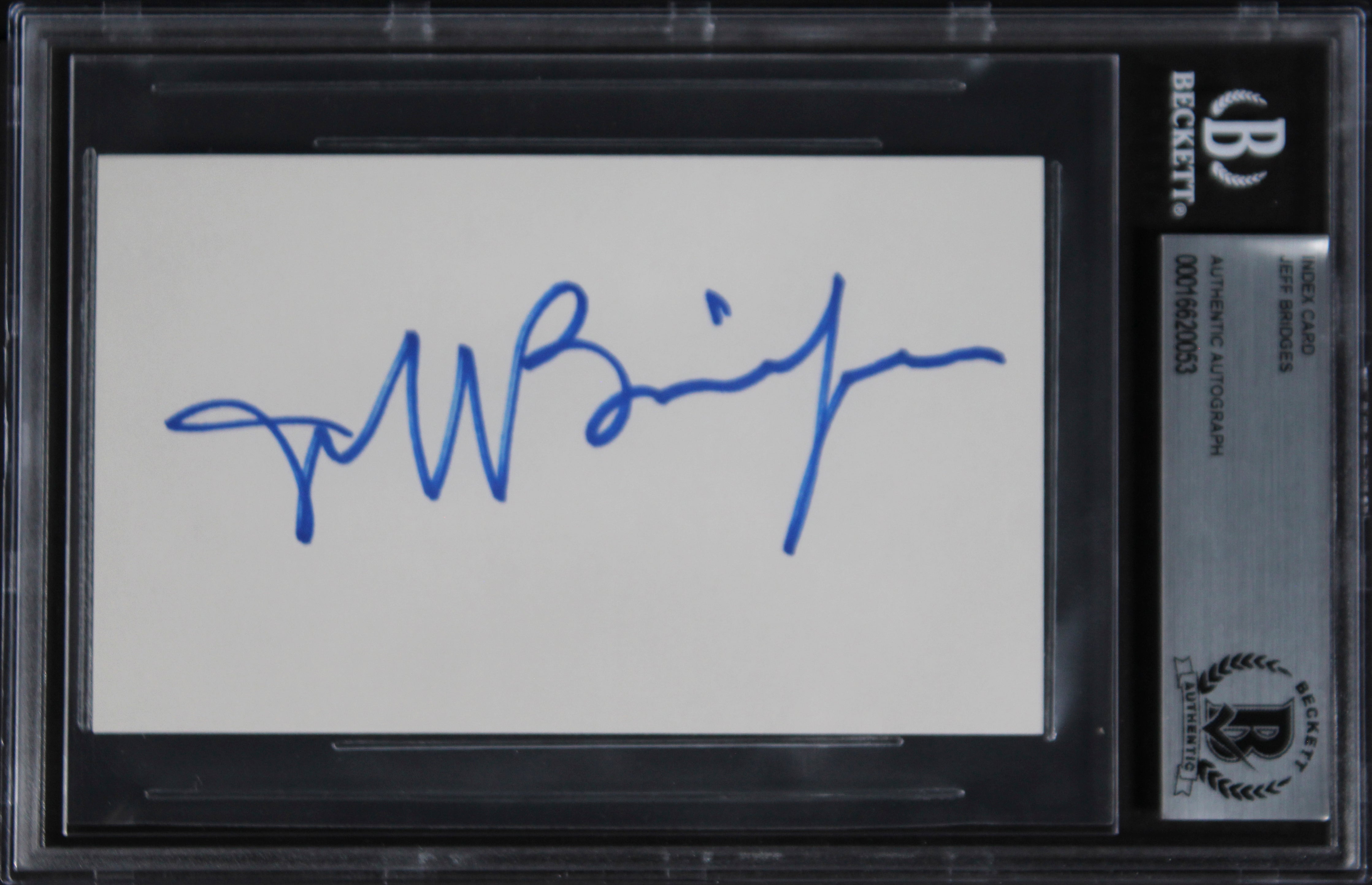 Jeff Bridges The Big Lebowski Authentic Signed 3x5 Index Card BAS Slabbed 3
