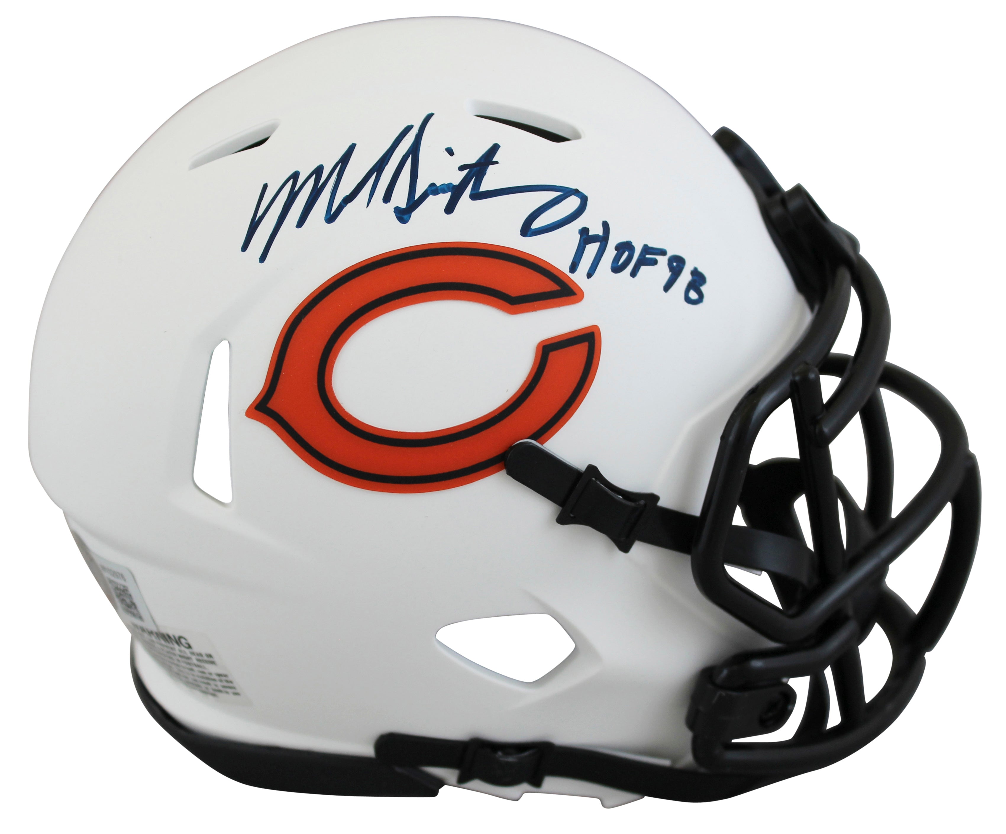 Bears Mike Singletary "HOF 98" Authentic Signed Lunar Speed Mini Helmet BAS Wit