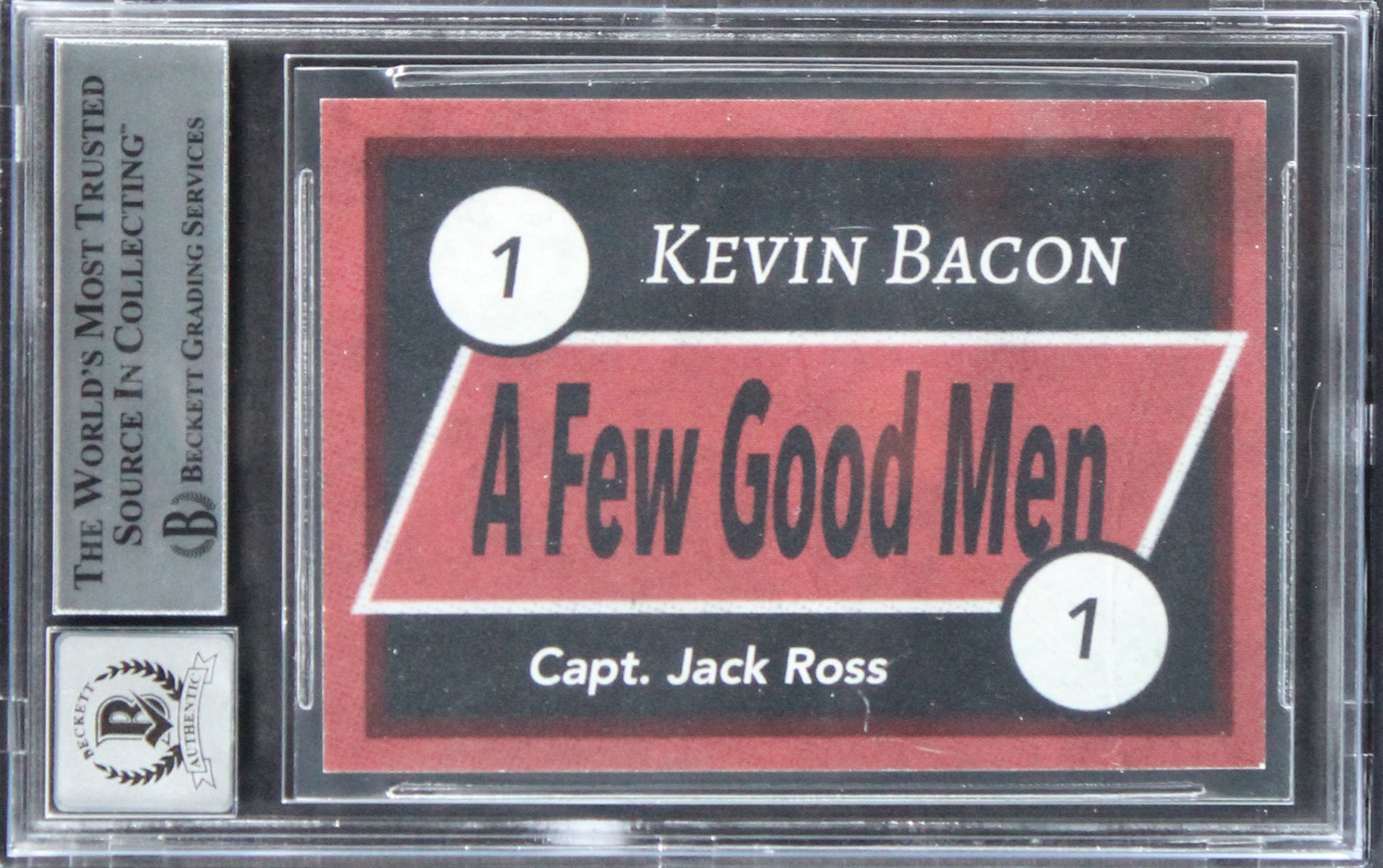 Kevin Bacon A Few Good Men Signed Custom Trading Card Auto 10! BAS Slabbed