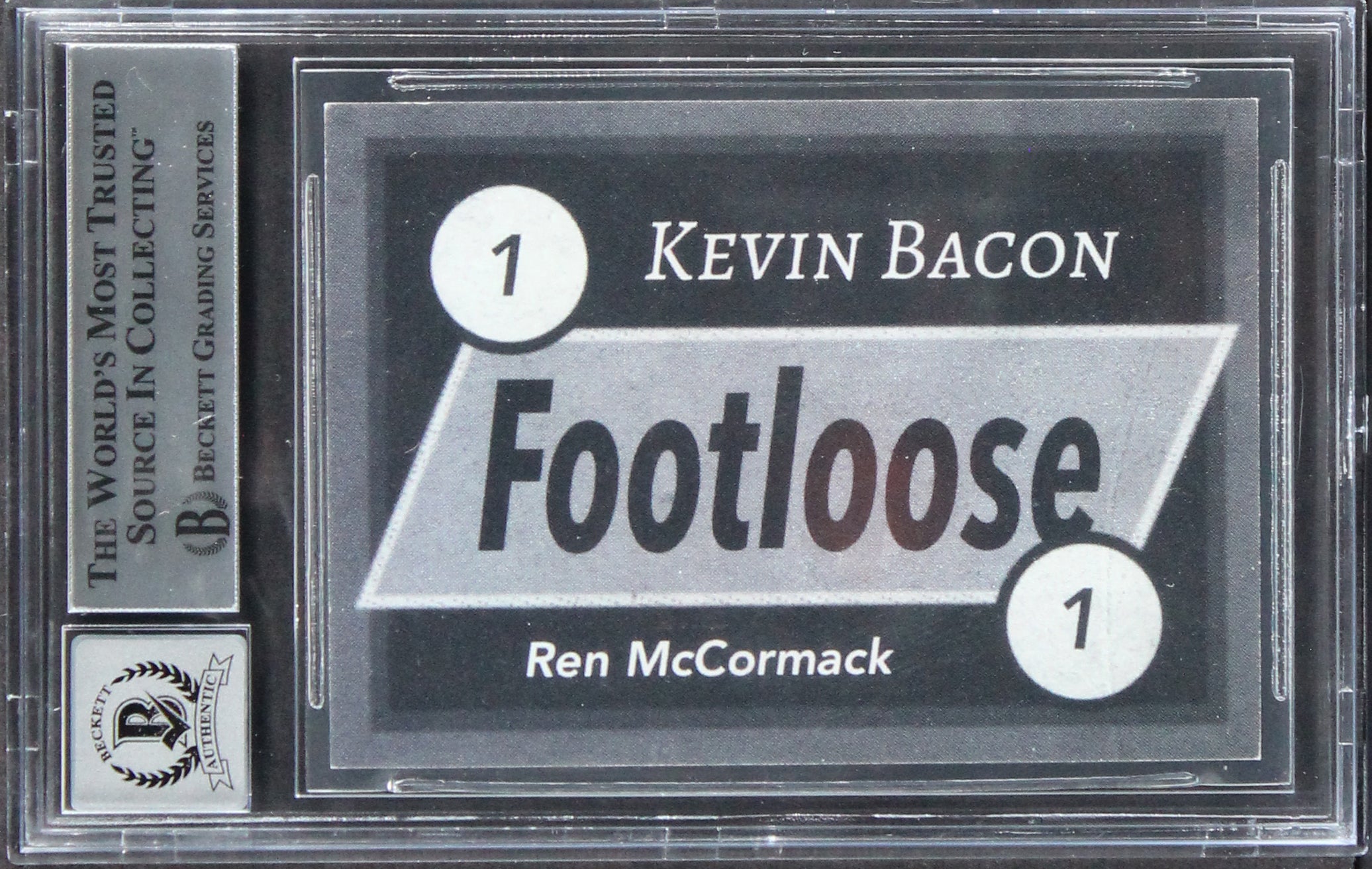 Kevin Bacon Footloose Authentic Signed Custom Trading Card Auto 10! BAS Slabbed