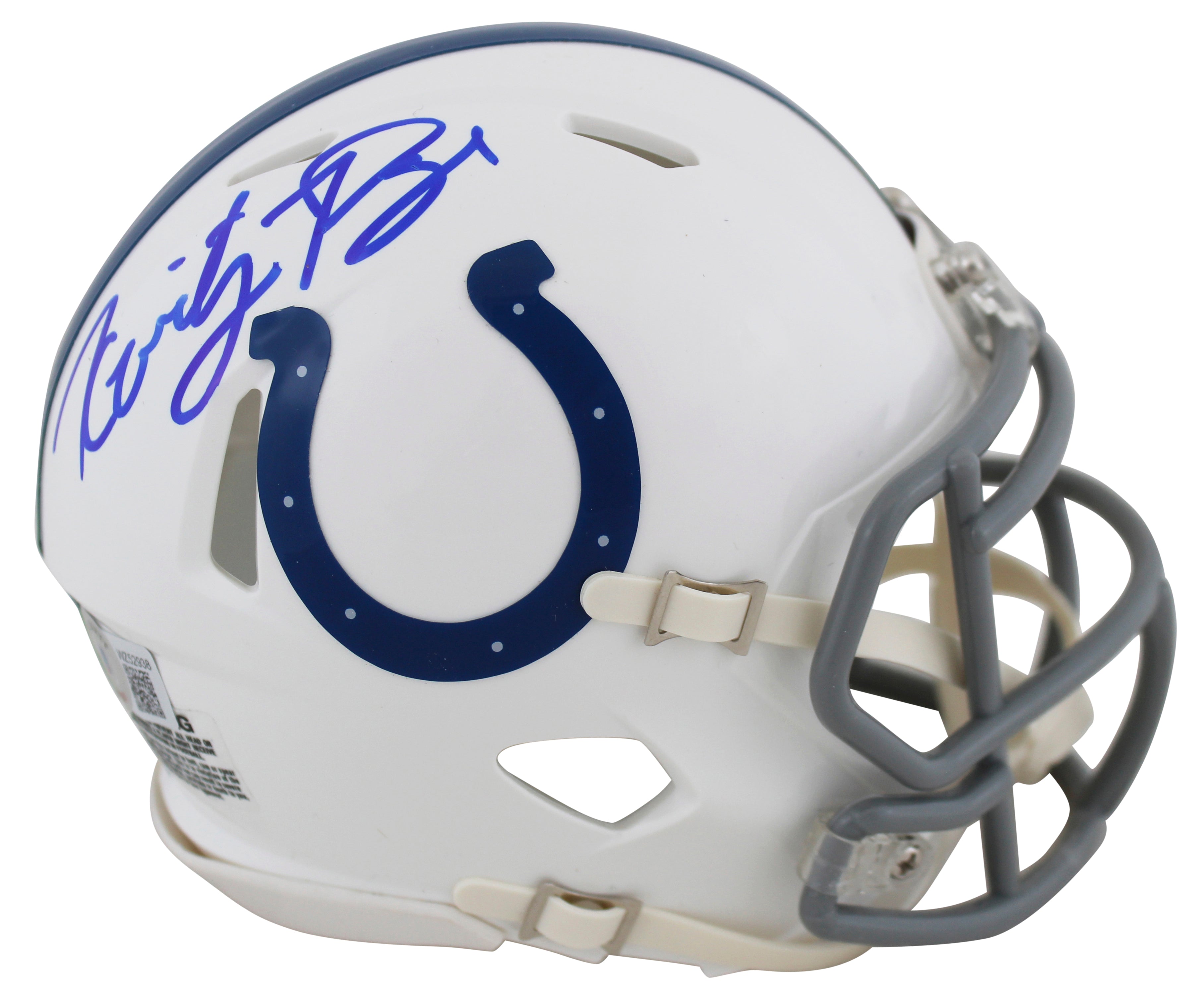 Colts Kwity Paye Authentic Signed Speed Mini Helmet w/ Blue Sig BAS Witnessed