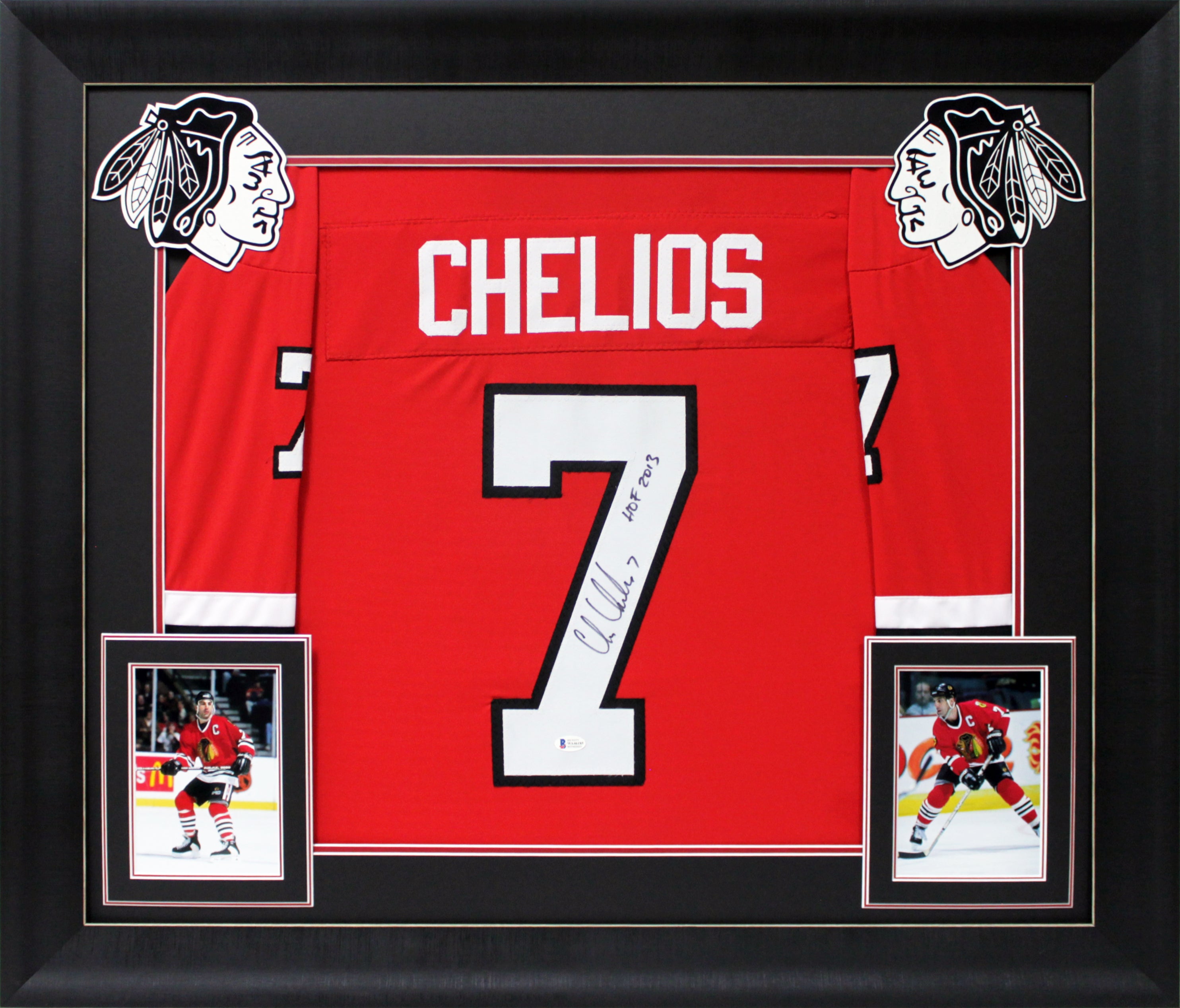 Chris Chelios "HOF 2013" Authentic Signed Red Pro Style Framed Jersey BAS