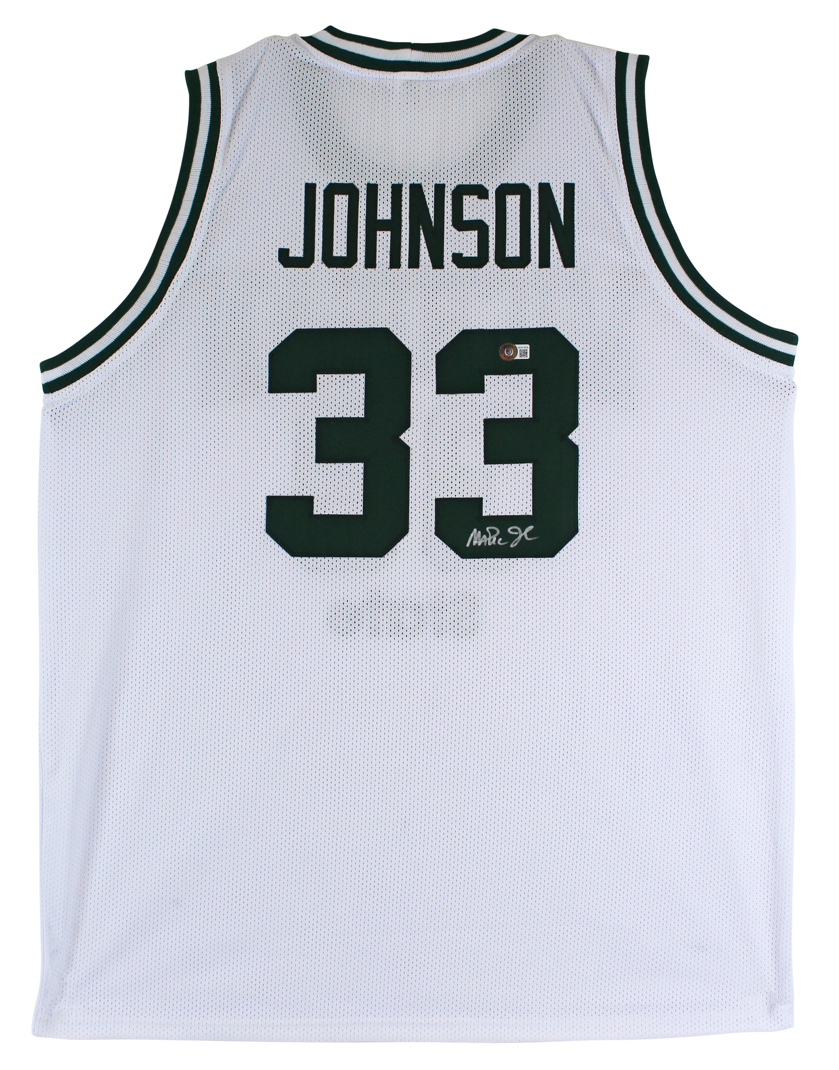 Michigan State Magic Johnson Authentic Signed White Jersey BAS Witnessed