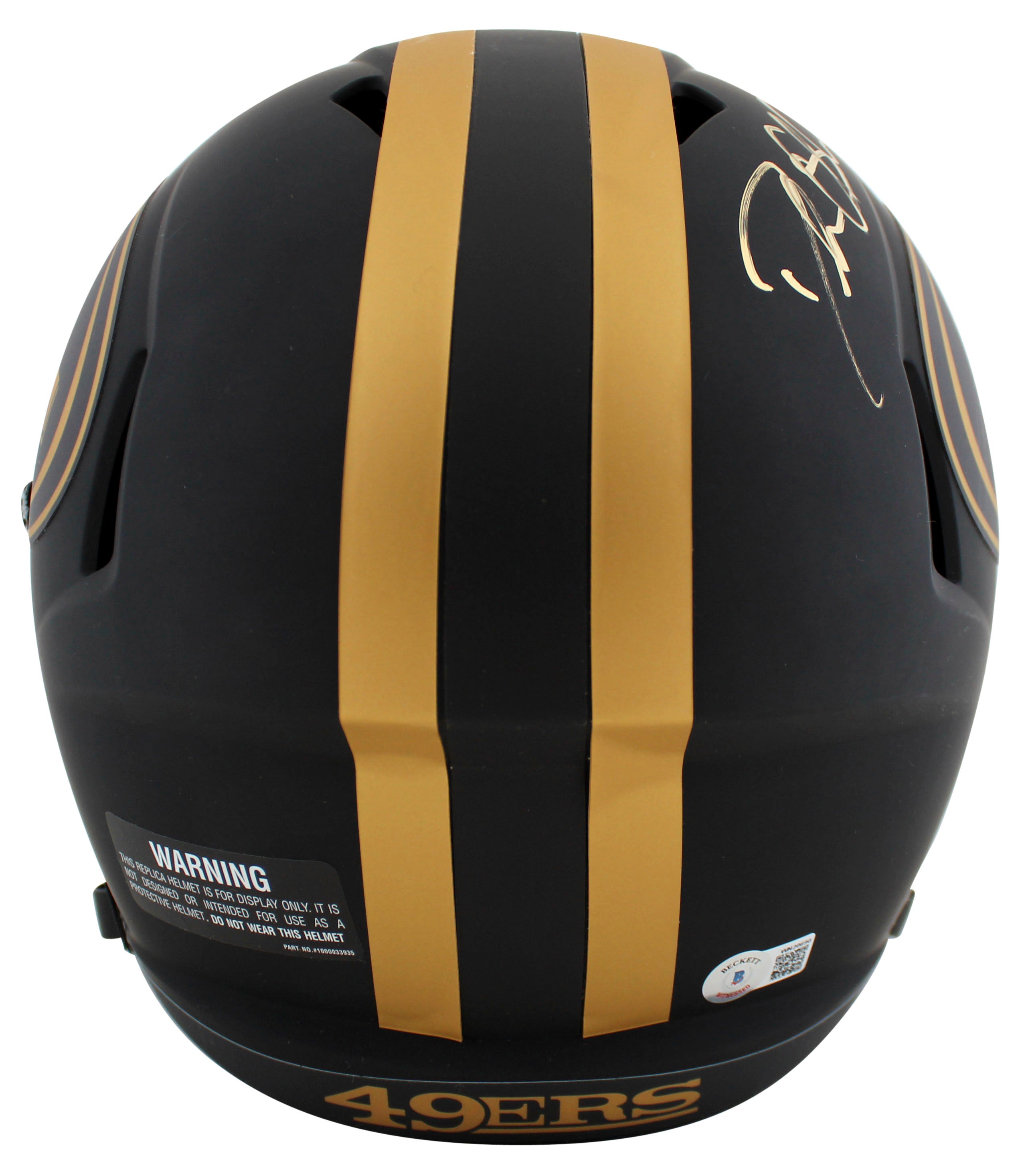 49ers Deion Sanders Signed Eclipse Full Size Speed Rep Helmet BAS Witnessed