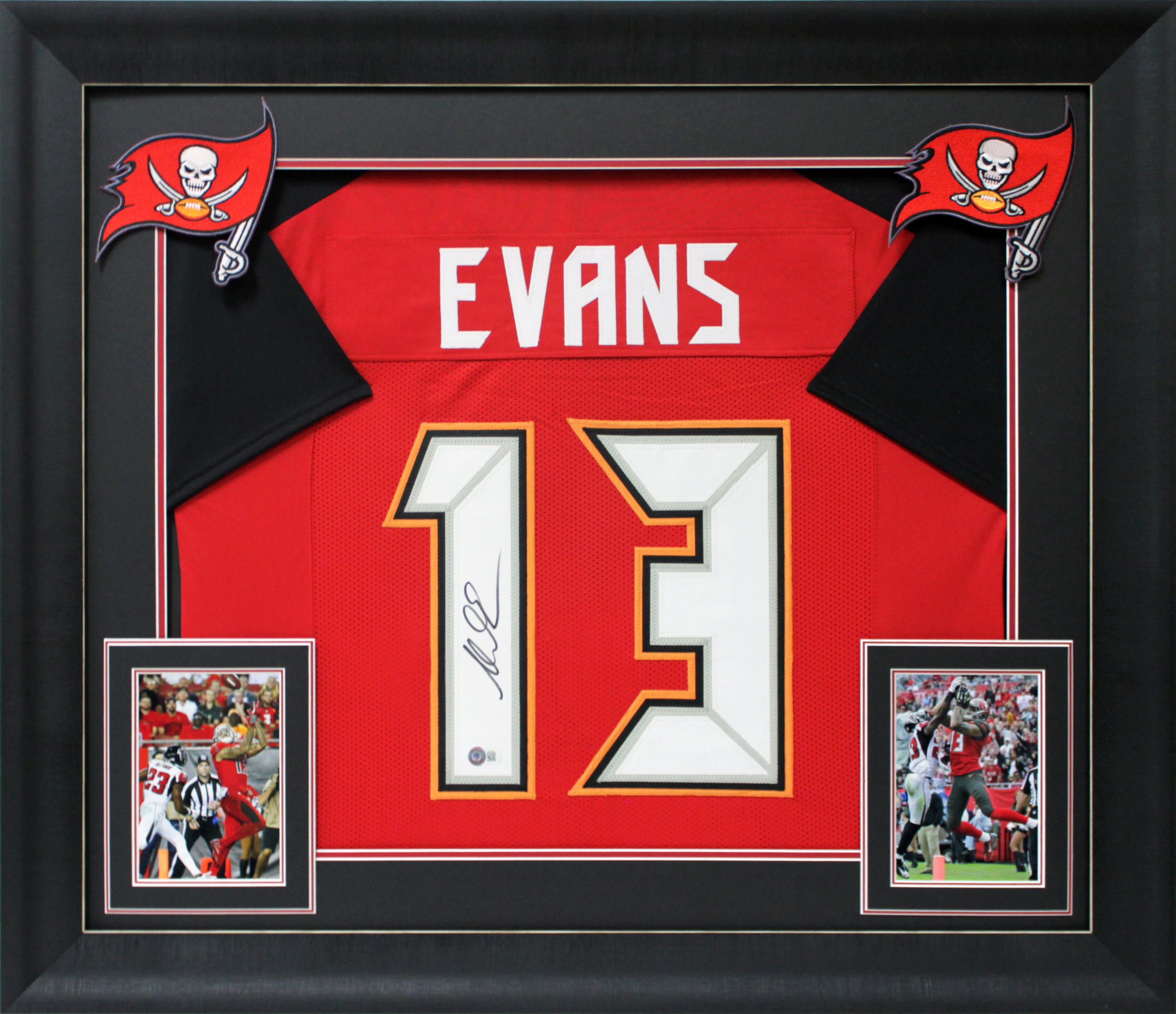 Mike Evans Authentic Signed Red Pro Style Framed Jersey Autographed BAS Witness
