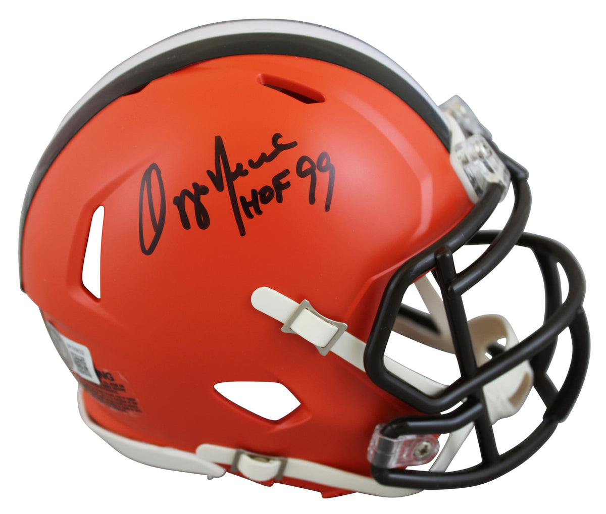 Browns Ozzie Newsome "HOF 99" Authentic Signed Speed Mini Helmet BAS Witnessed