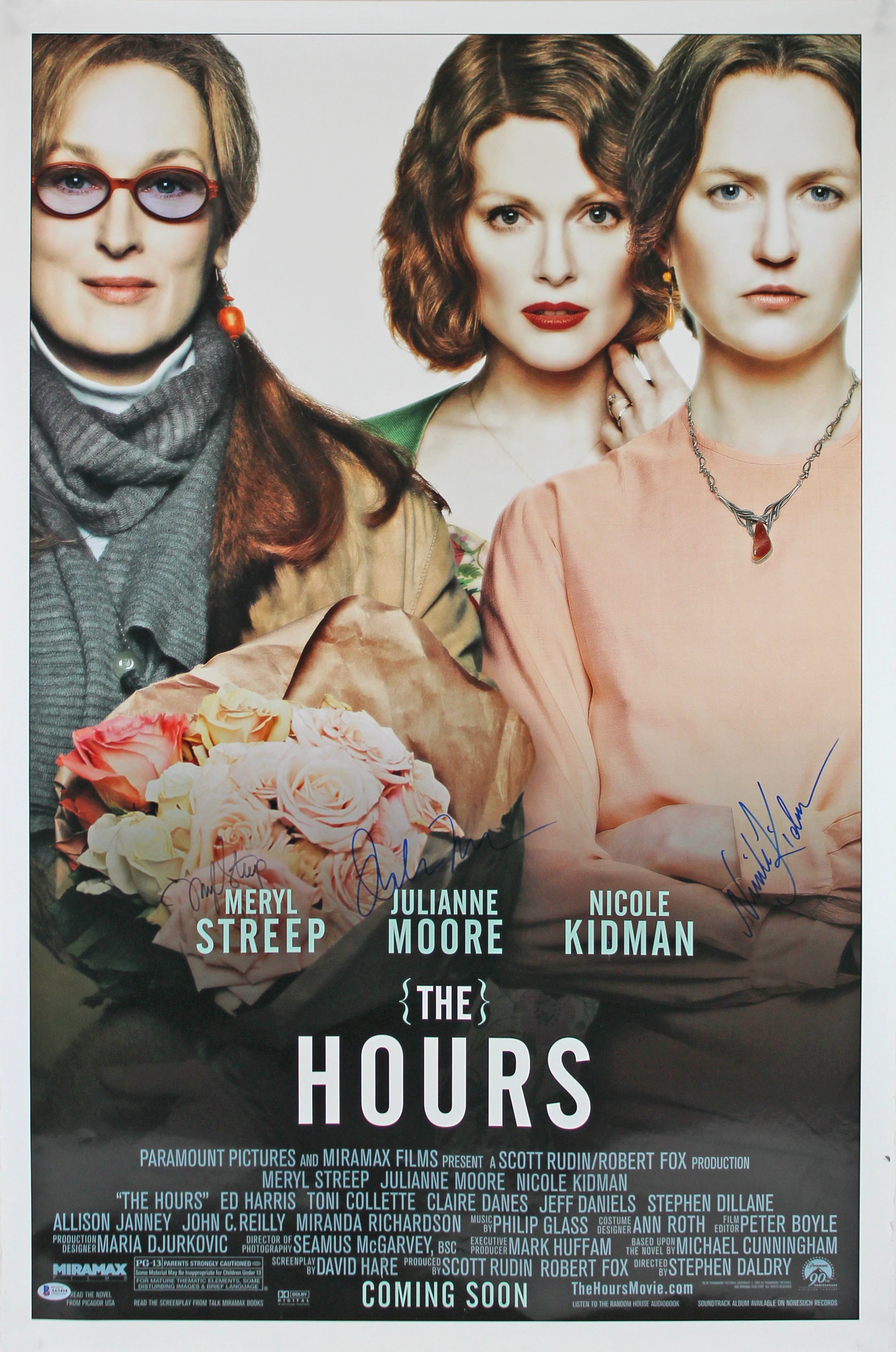 The Hours (3) Streep, Moore & Kidman Authentic Signed 27x40 Poster BAS #A63494