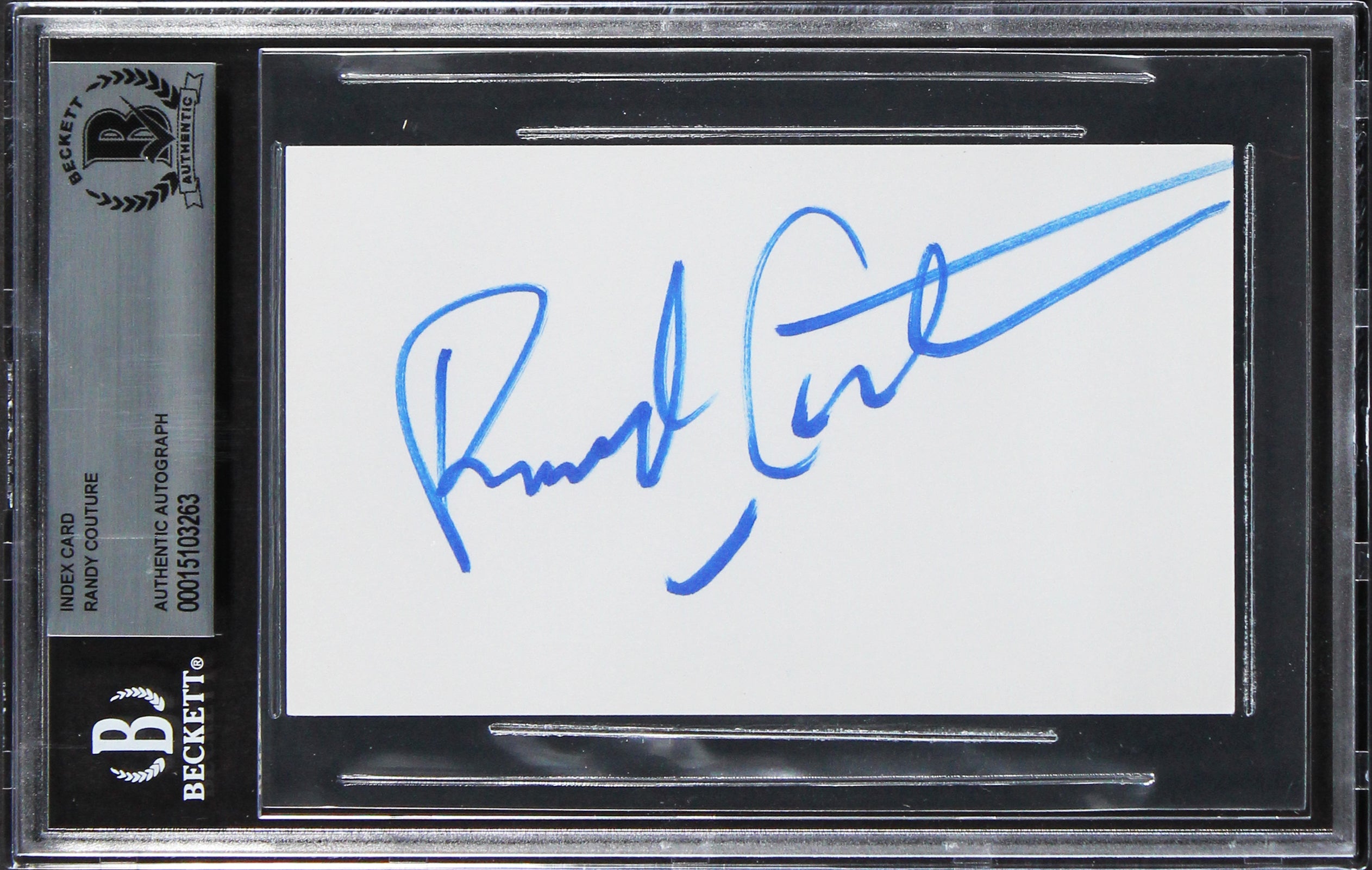 Randy Couture The Expendables Authentic Signed 3x5 Index Card BAS Slabbed