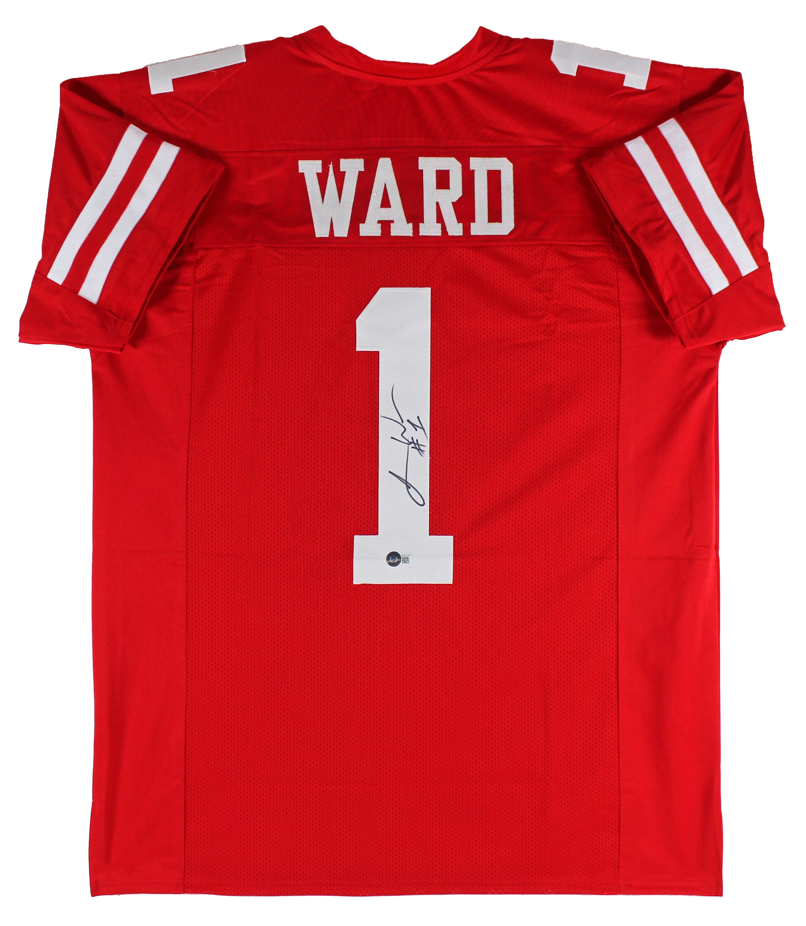 Jimmie Ward Authentic Signed Red Pro Style Jersey Autographed BAS Witnessed