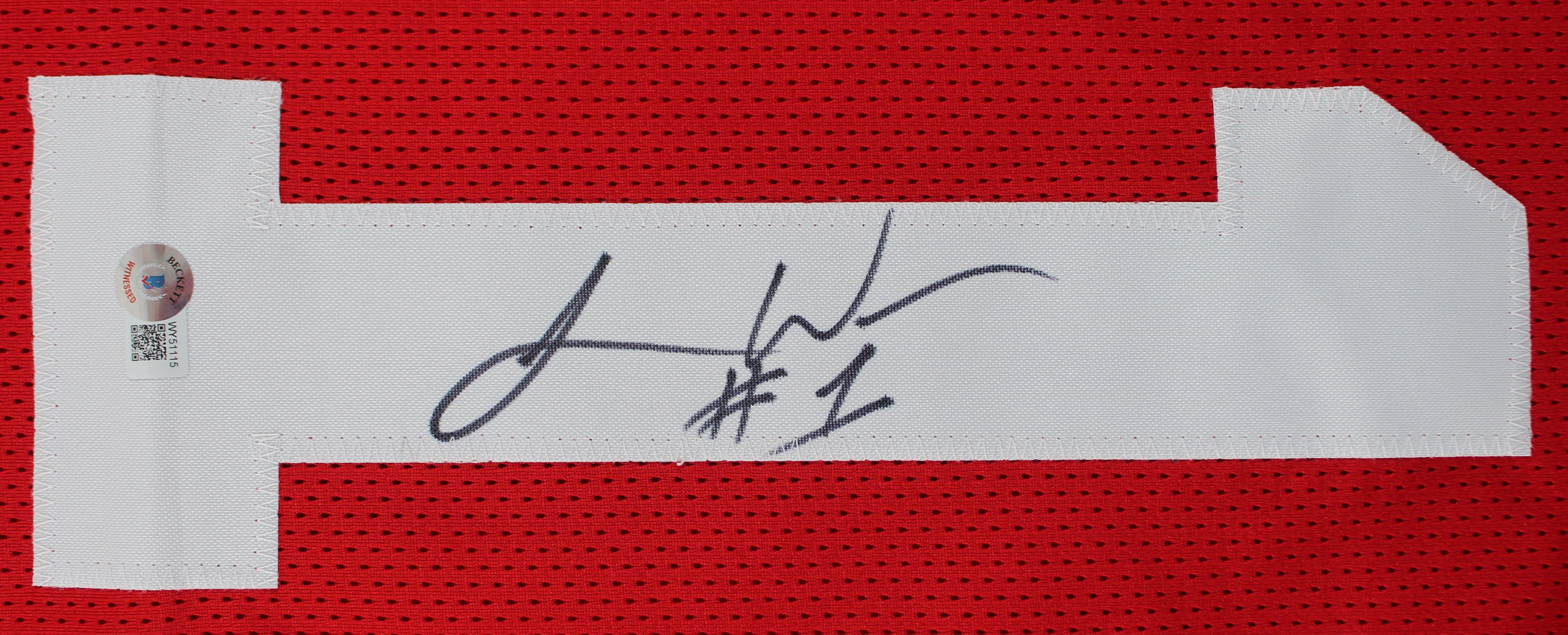 Jimmie Ward Authentic Signed Red Pro Style Jersey Autographed BAS Witnessed