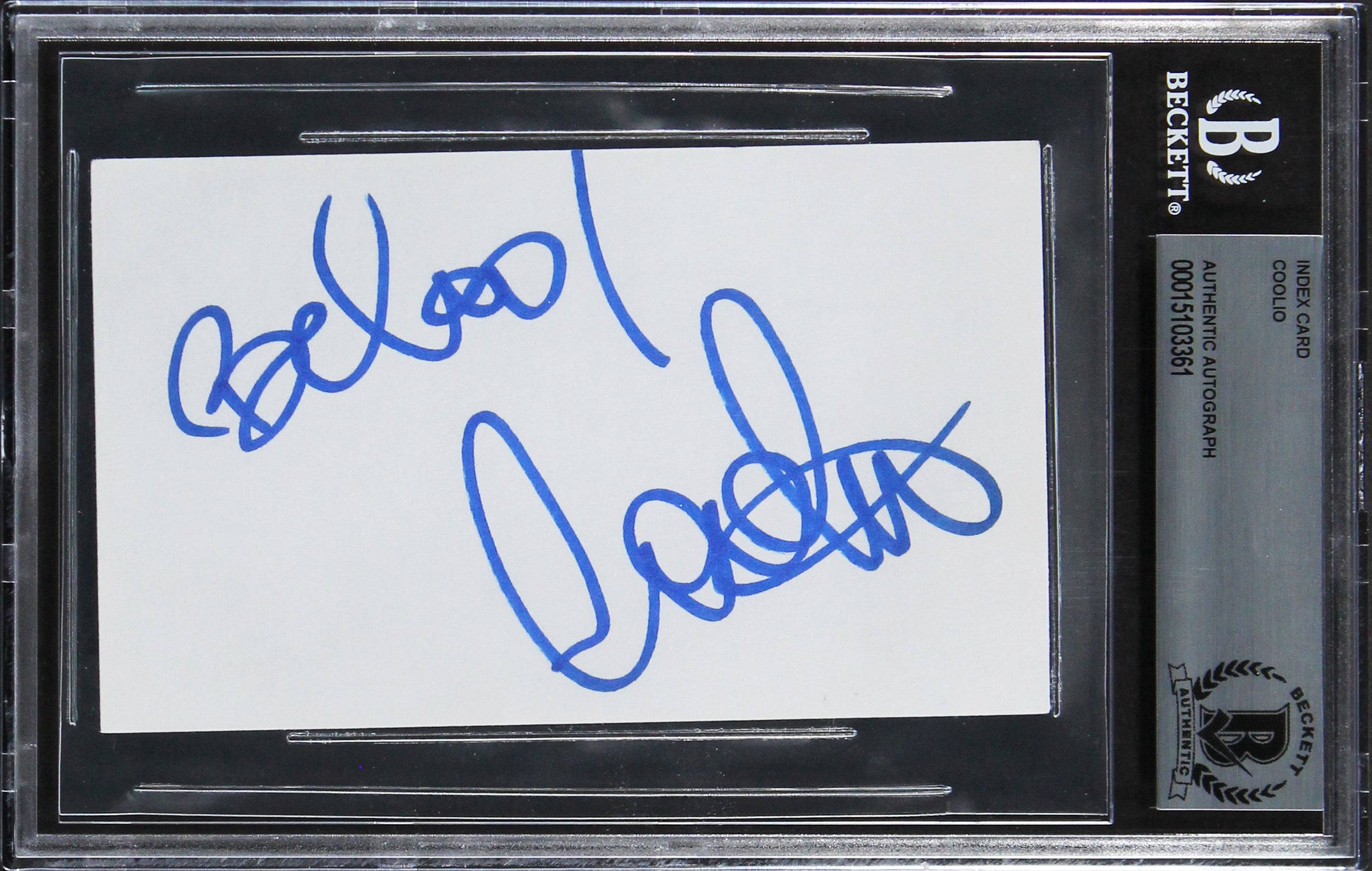 Coolio Dangerous Minds Authentic Signed 3x5 Index Card Autographed BAS Slabbed