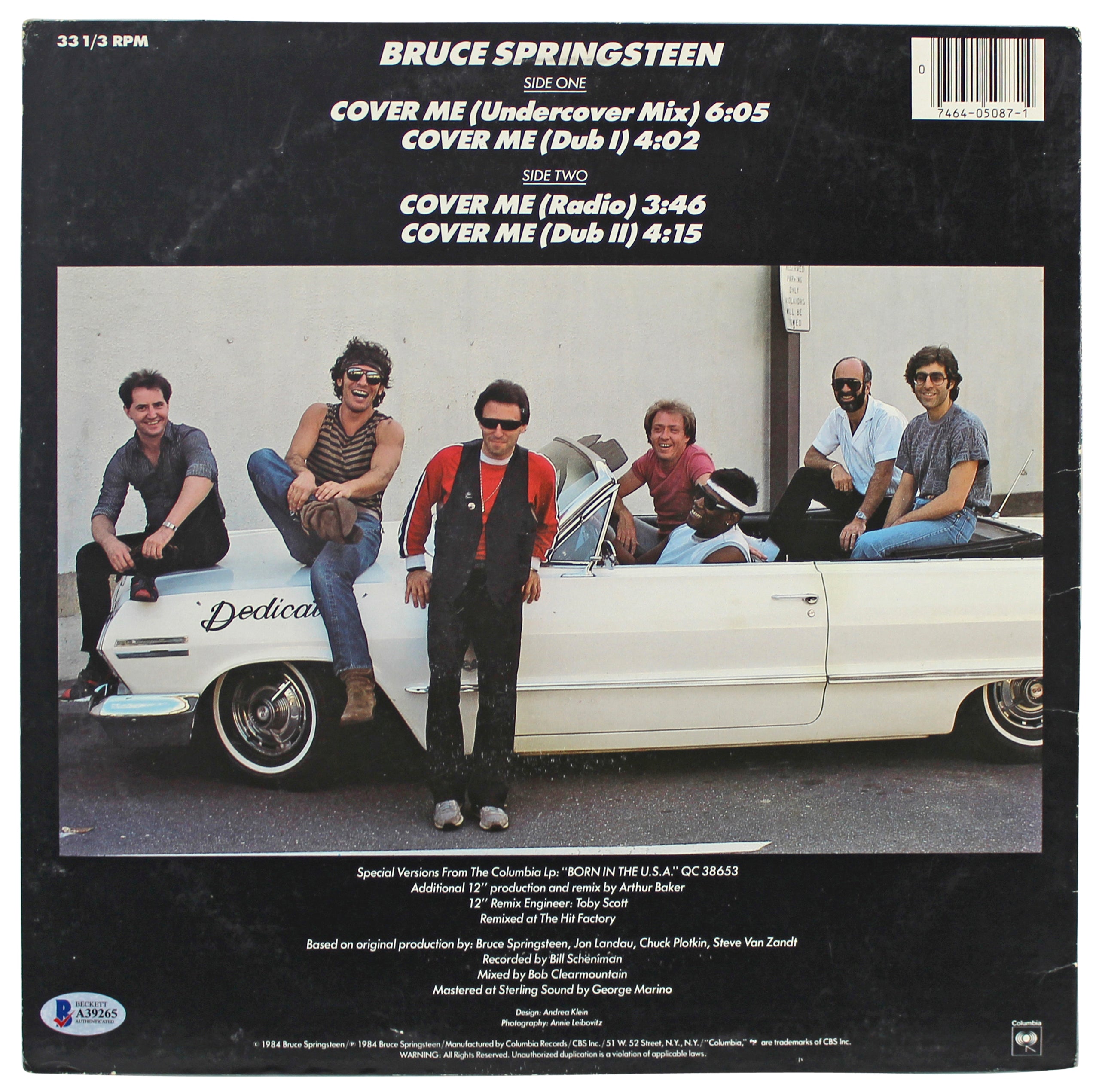 Bruce Springsteen Authentic Signed Cover Me Album Cover Autographed BAS #A39265