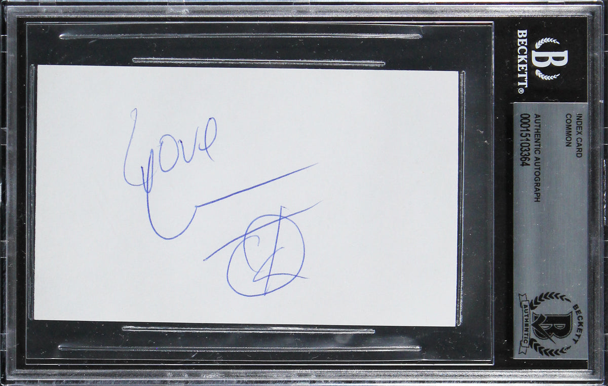 Common "Love" Authentic Signed 3x5 Index Card Autographed BAS Slabbed