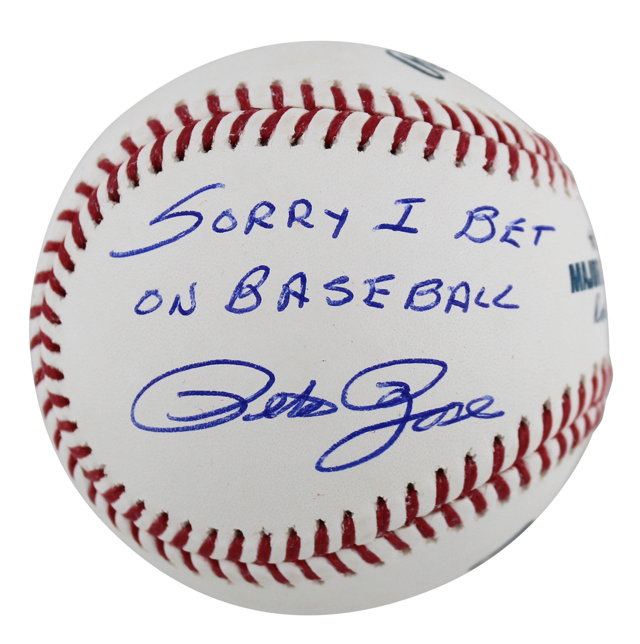Reds Pete Rose "Sorry I Bet On Baseball" Authentic Signed Oml Baseball BAS