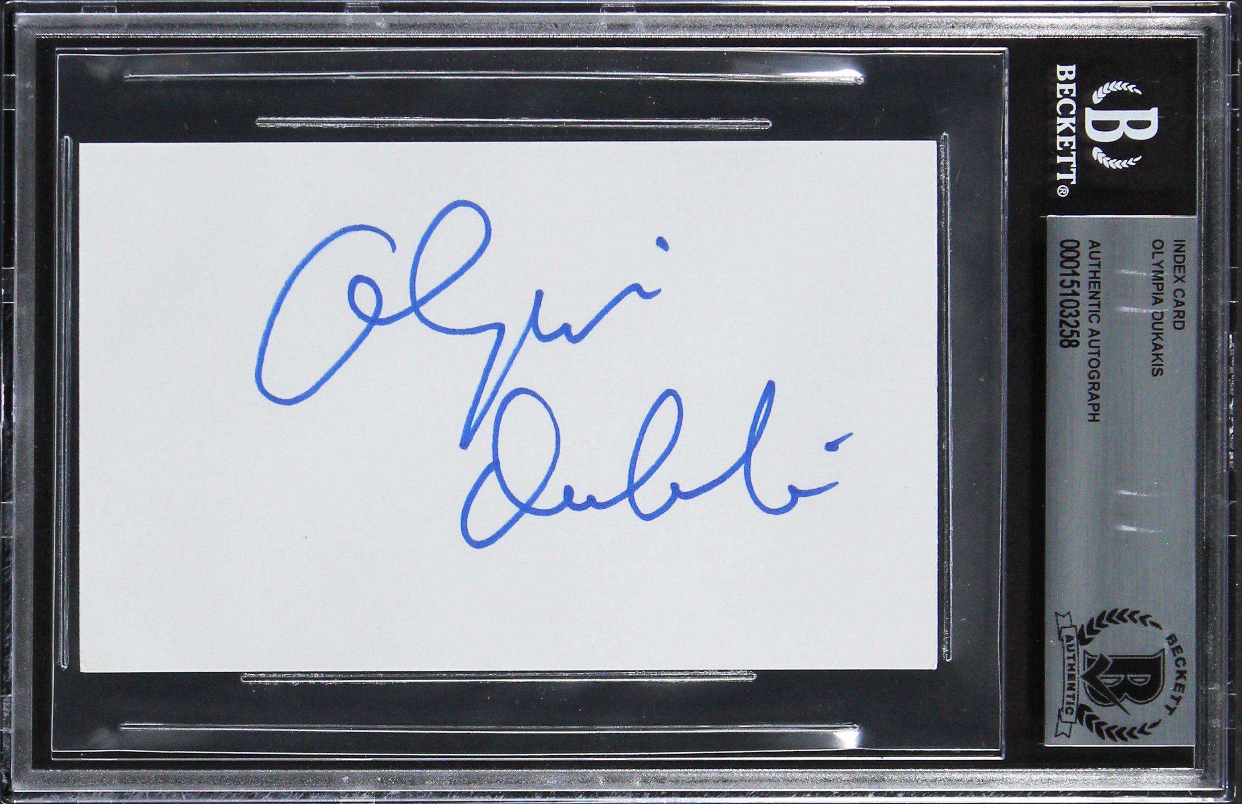 Olympia Dukakis Moonstruck Authentic Signed 3x5 Index Card BAS Slabbed 2