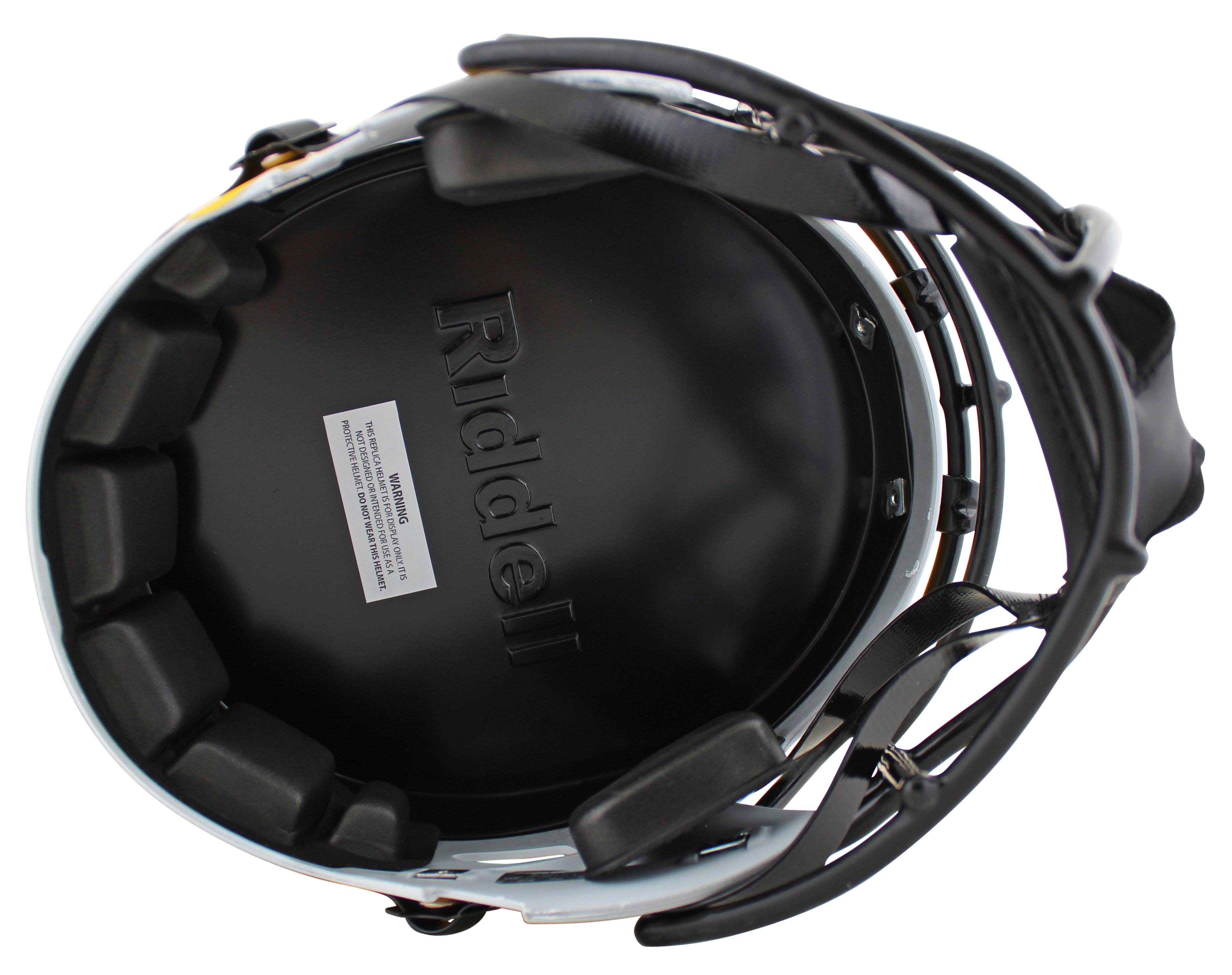 Rams Marshall Faulk Signed Lunar Full Size Speed Rep Helmet BAS Witnessed