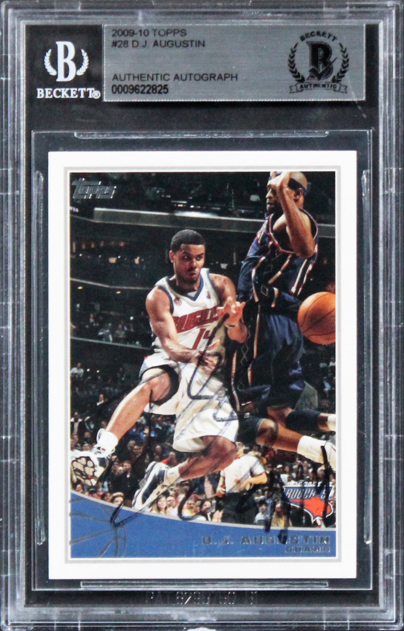 Bobcats D.J. Augustin Authentic Signed Card 2009 Topps #28 BAS Slabbed