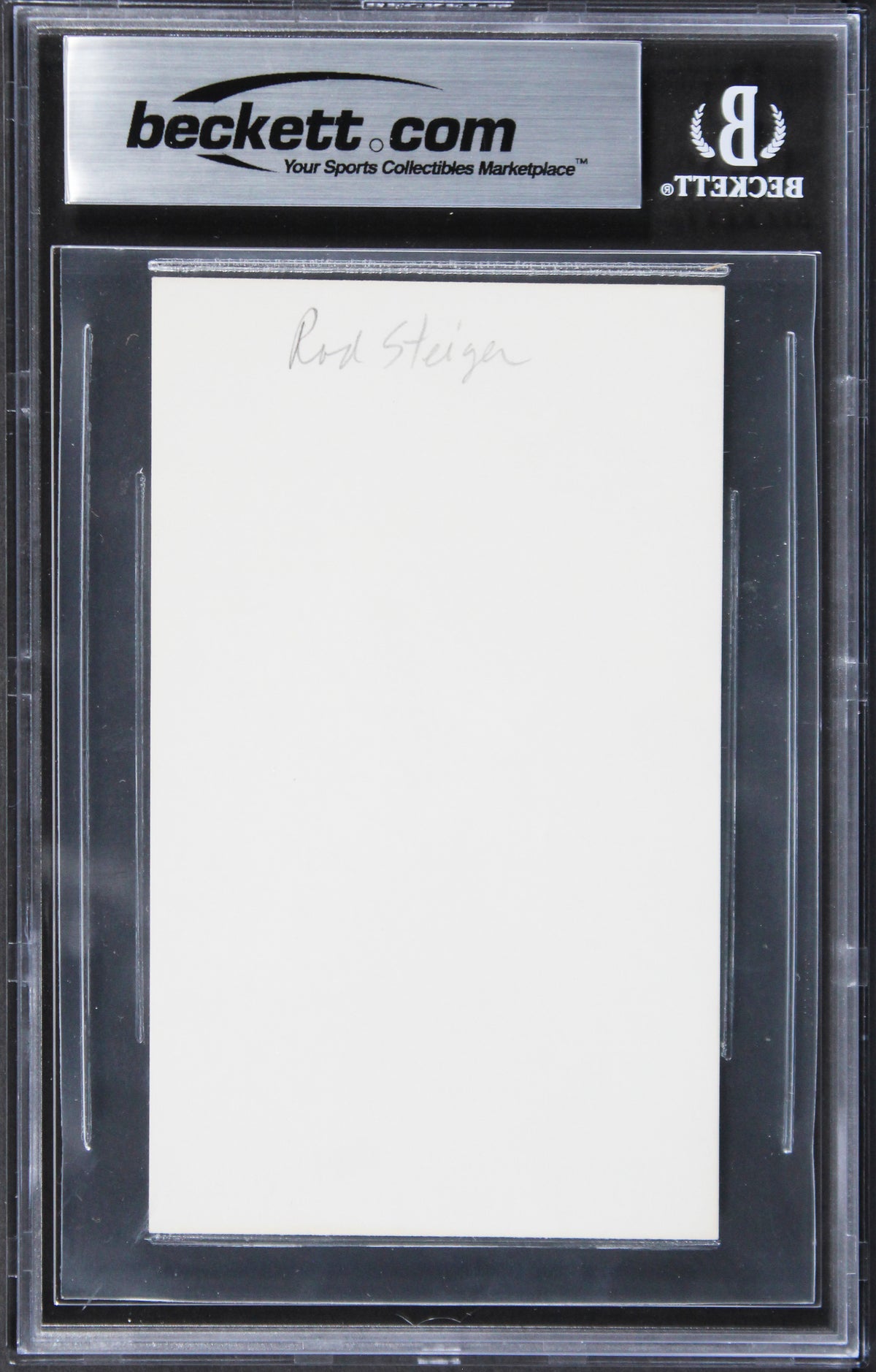 Rod Steiger In The Heat of the Night Signed 3x5 Index Card BAS Slabbed 7