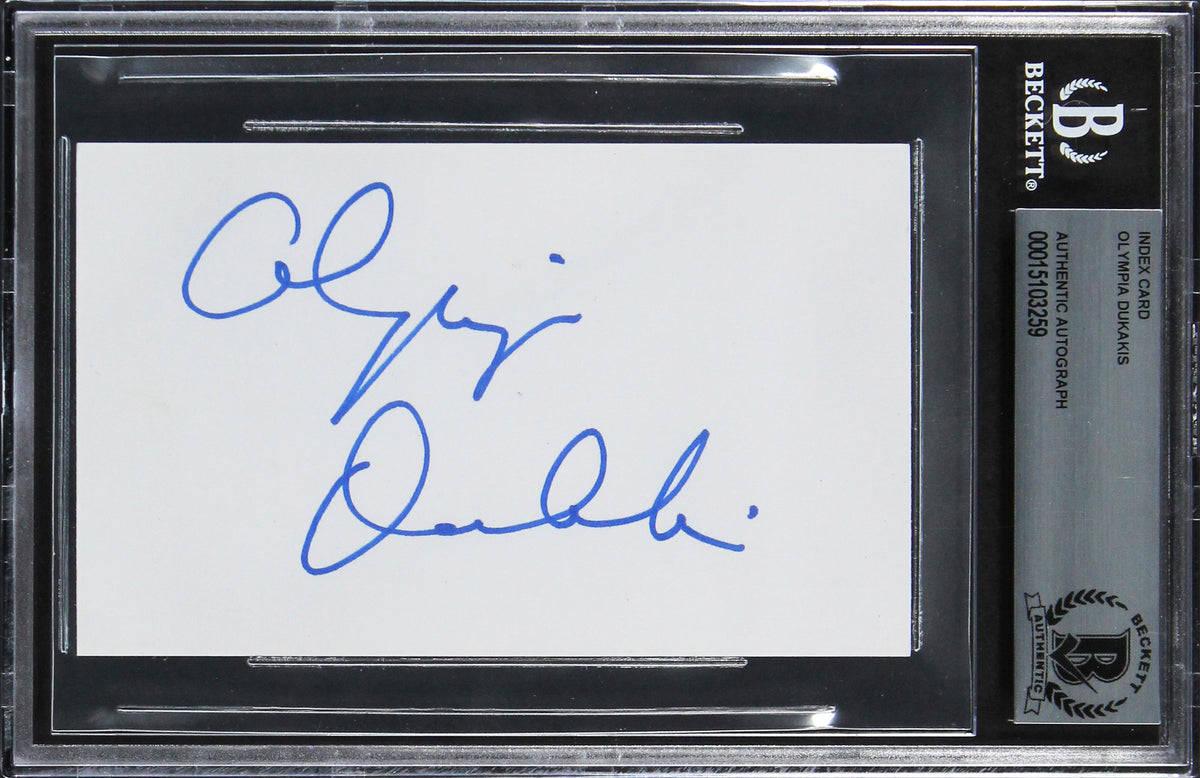 Olympia Dukakis Moonstruck Authentic Signed 3x5 Index Card BAS Slabbed 1