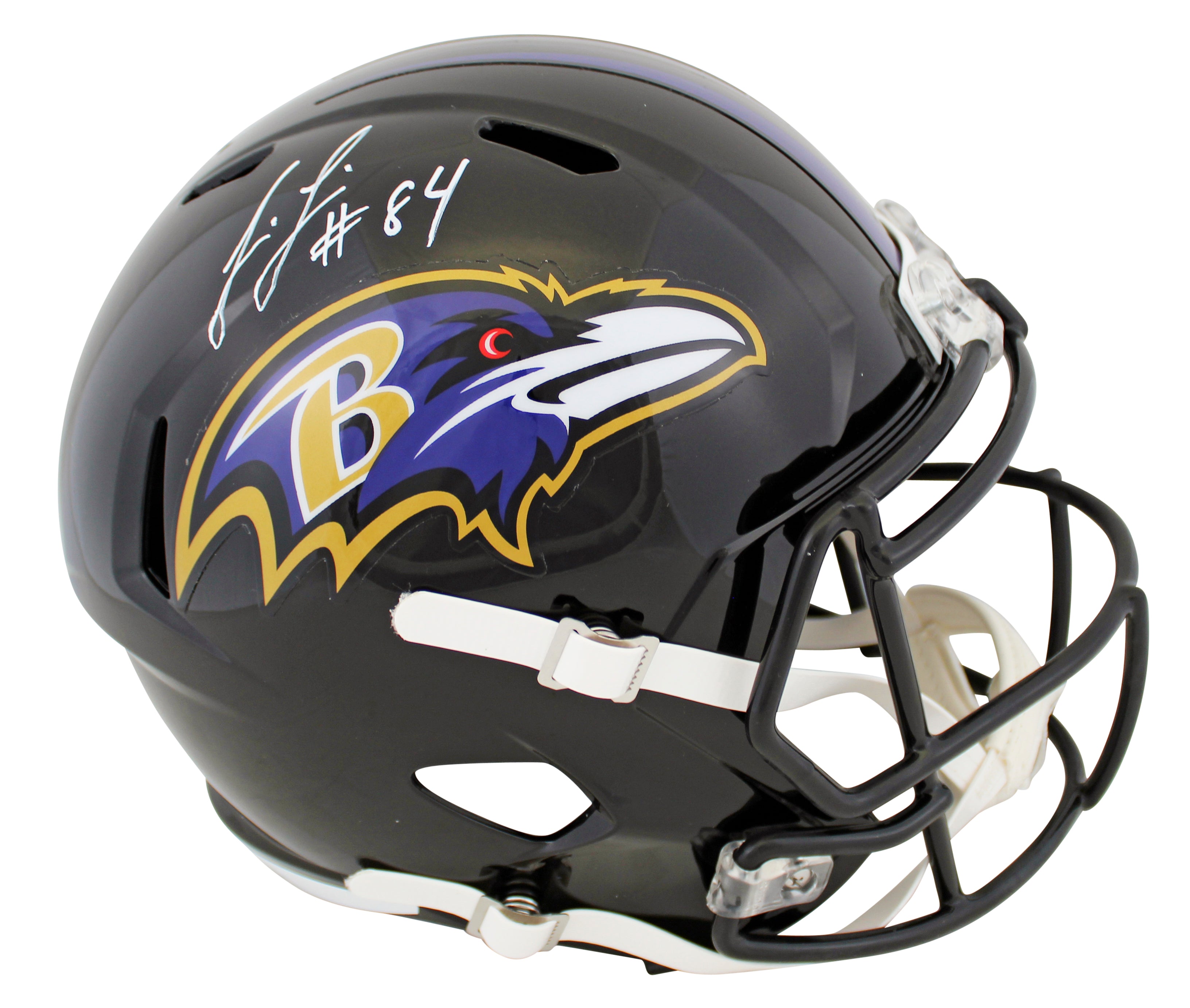 Ravens Jermaine Lewis Signed Full Size Speed Rep Helmet W/ Case BAS Witnessed