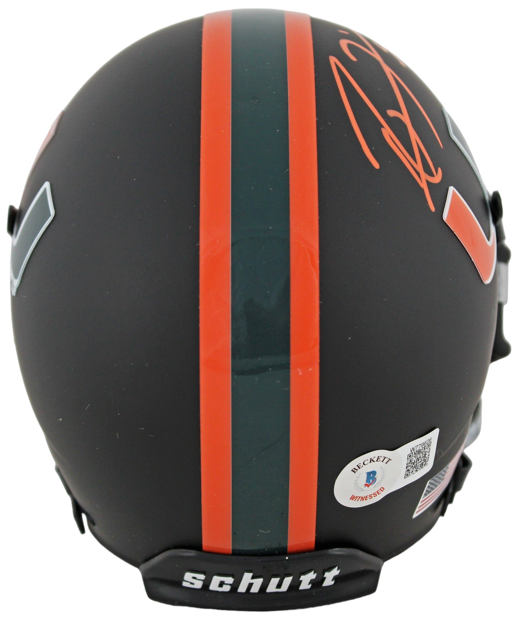 Miami Ray Lewis Authentic Signed Black Schutt Mini Helmet BAS Witnessed