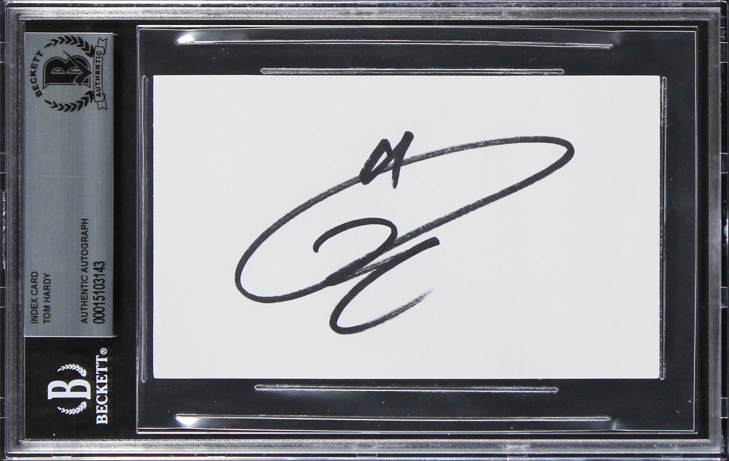 Tom Hardy Batman The Dark Knight Rises Signed 3x5 Index Card BAS Slabbed 2