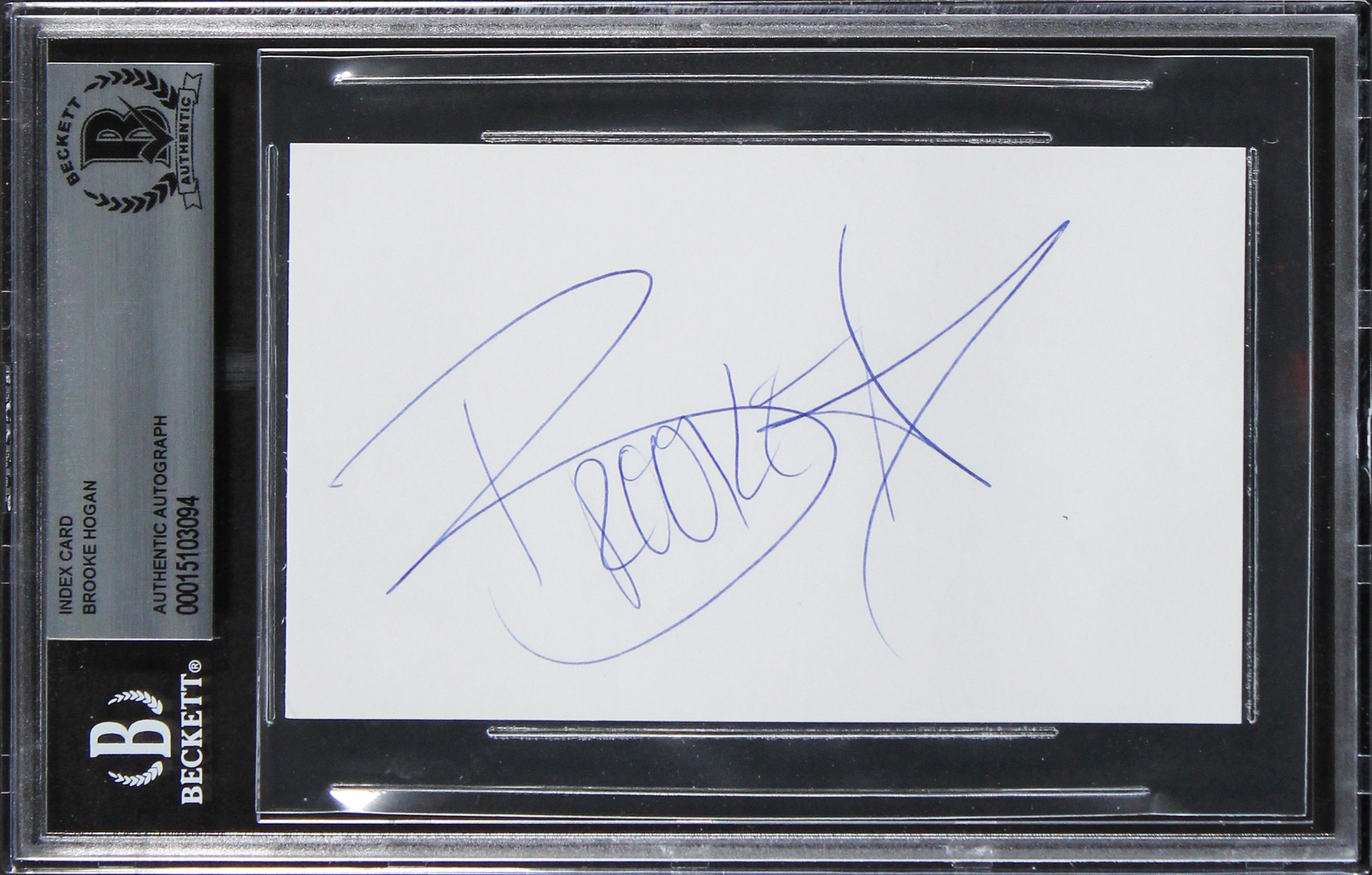 Brooke Hogan Authentic Signed 3x5 Index Card Autographed BAS Slabbed