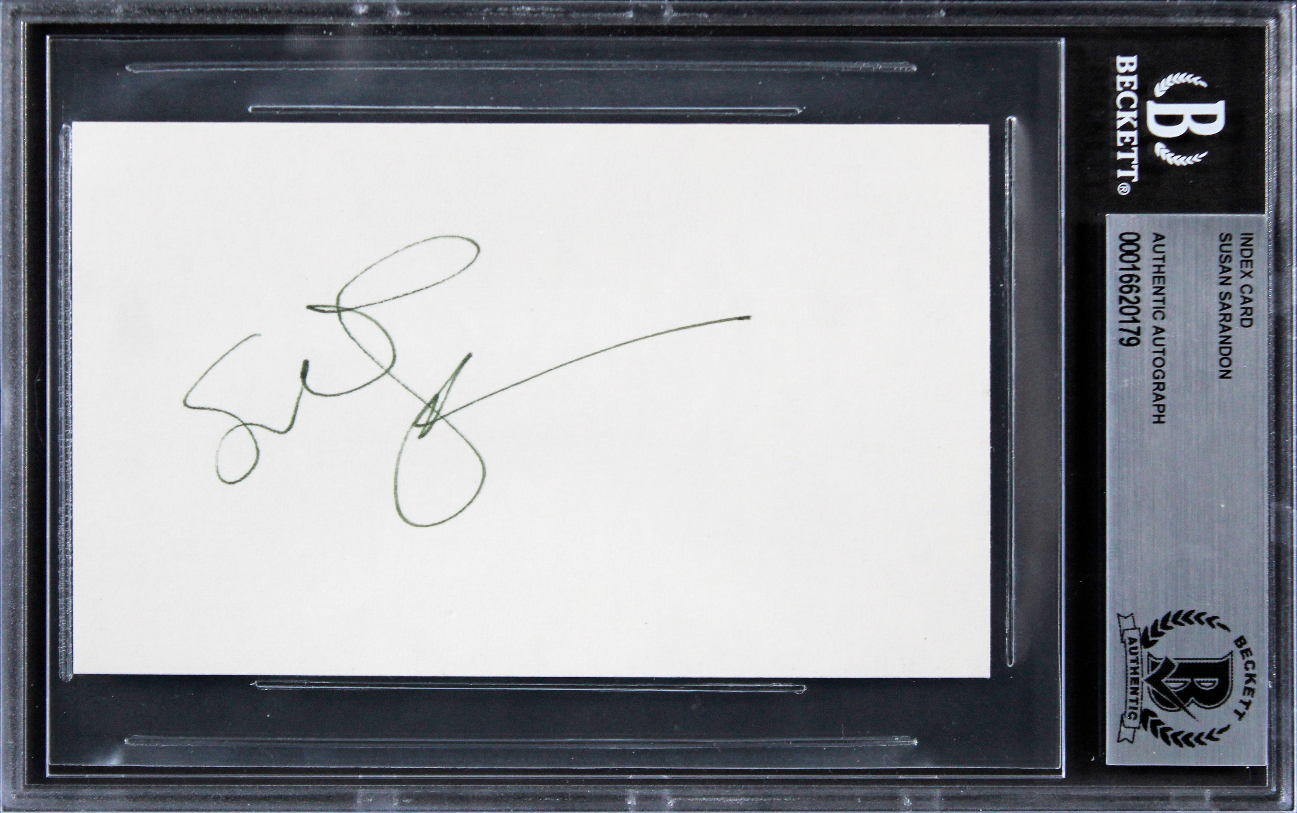 Susan Sarandon Thelma & Louise Authentic Signed 3x5 Index Card BAS Slabbed