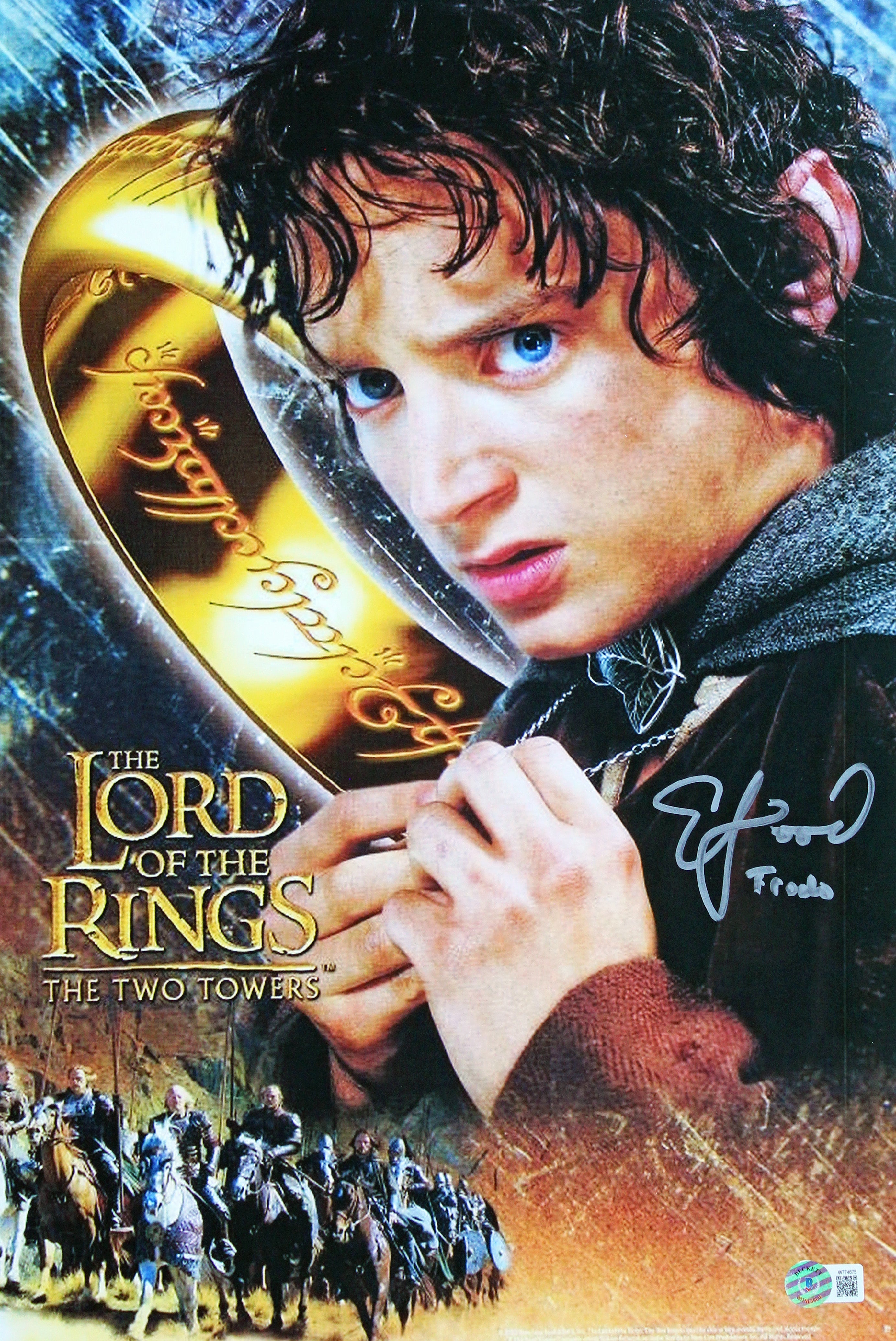 Elijah Wood LOTR The Two Towers "Frodo" Signed 12x18 Photo BAS Witness #W774675