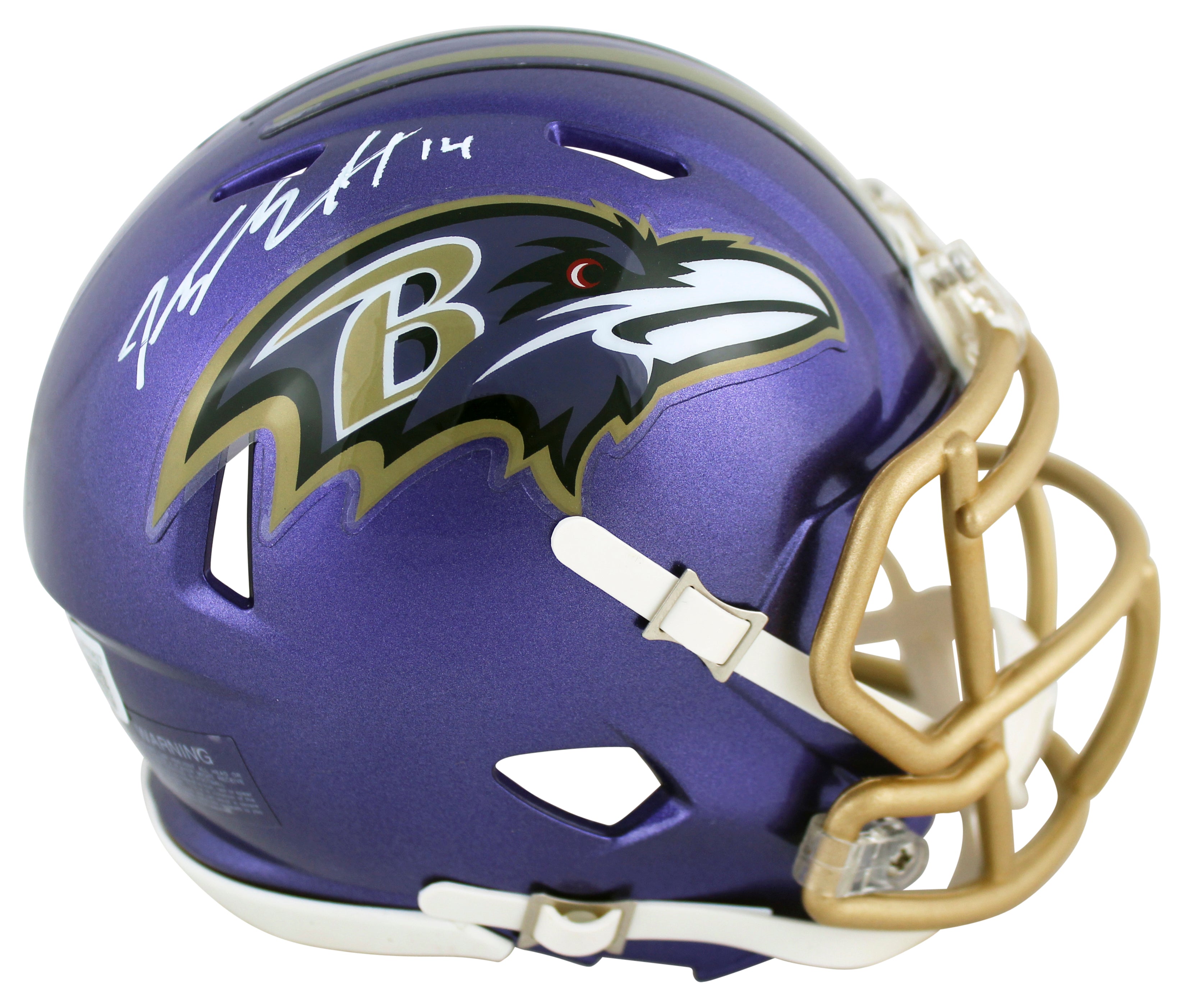 Ravens Kyle Hamilton Authentic Signed Flash Speed Mini Helmet BAS Witnessed