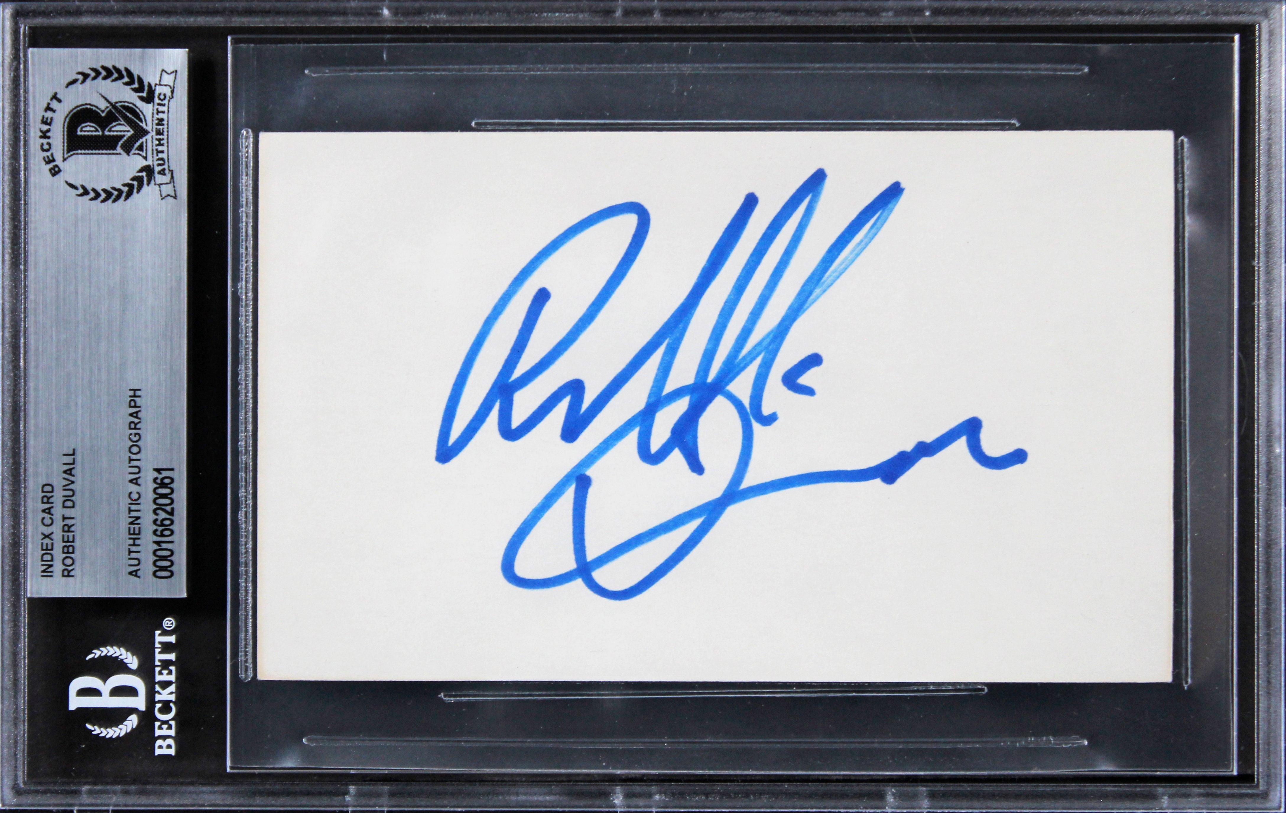 Robert Duvall The Godfather Authentic Signed 3x5 Index Card BAS Slabbed 2