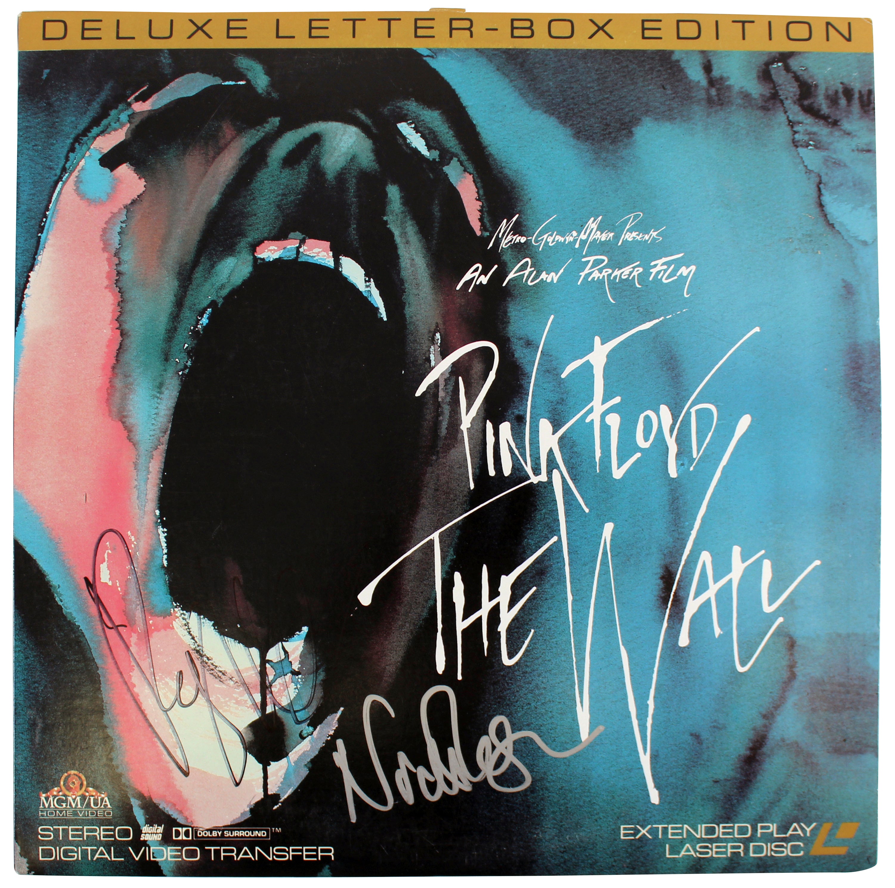 Pink Floyd Roger Waters & Nick Mason Signed The Wall Laserdisc Cover W/Disk BAS