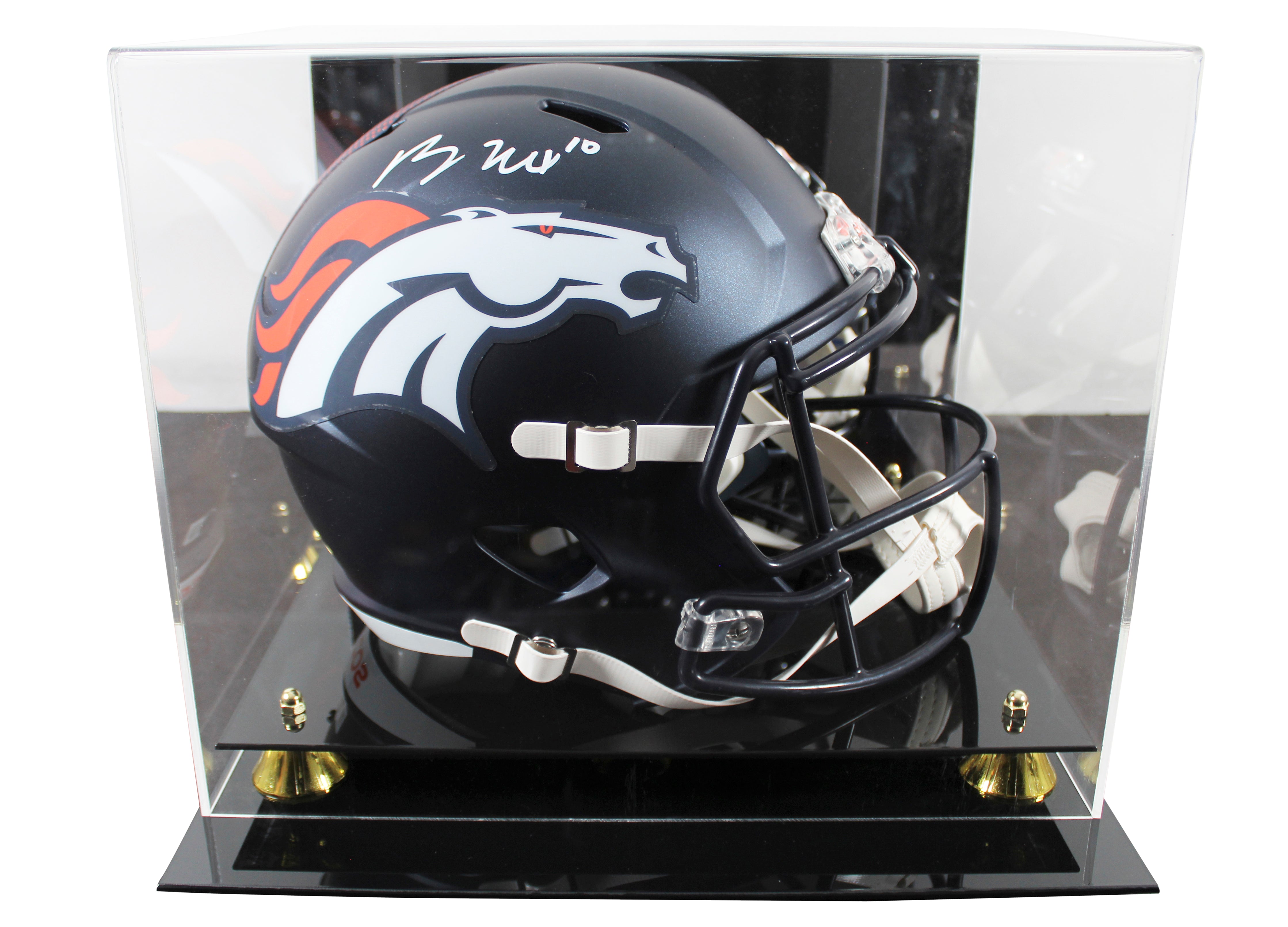 Broncos Bo Nix Authentic Signed Full Size Speed Rep Helmet W/ Case BAS Witnessed