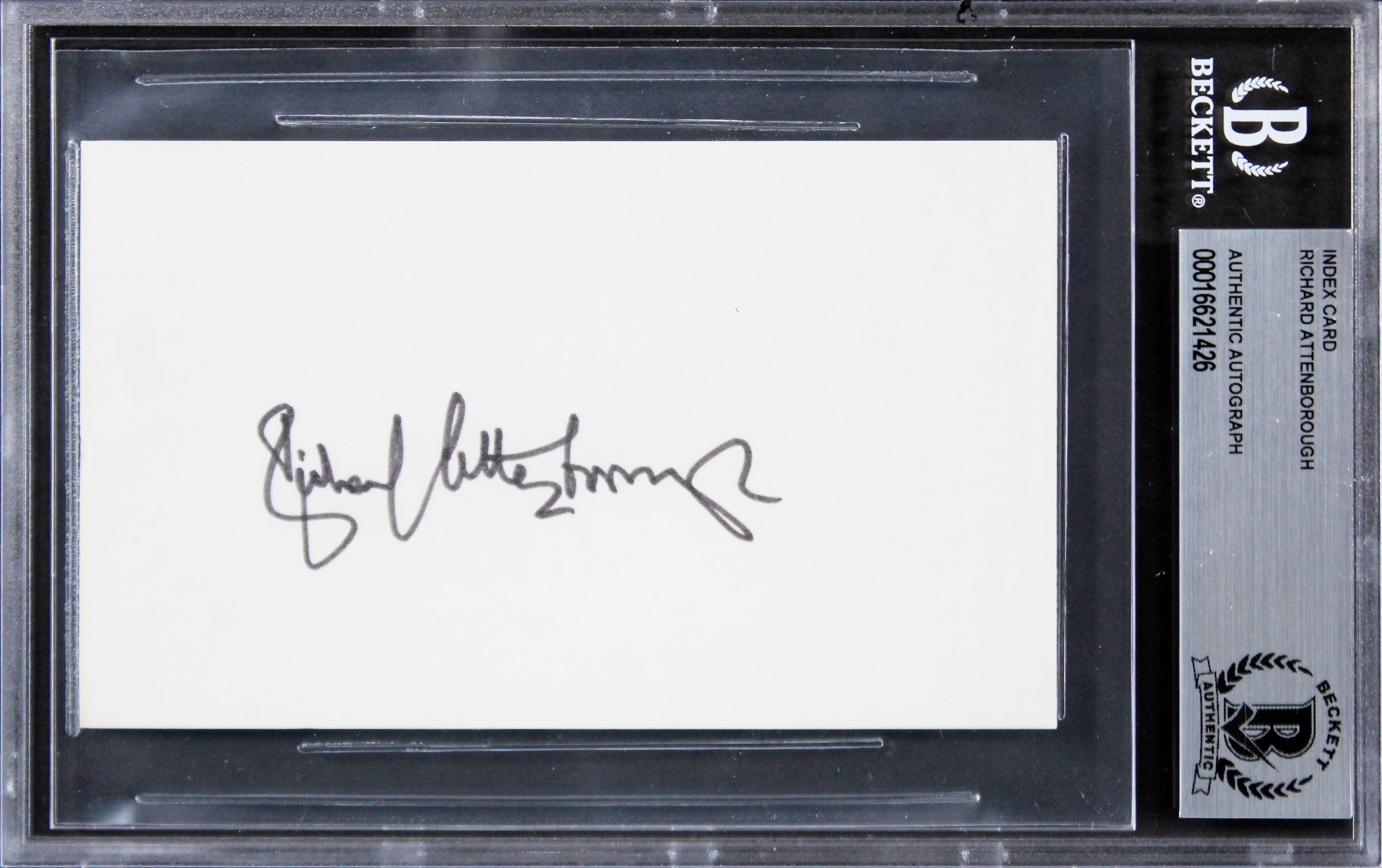 Richard Attenborough Jurassic Park Authentic Signed 3x5 Index Card BAS Slabbed