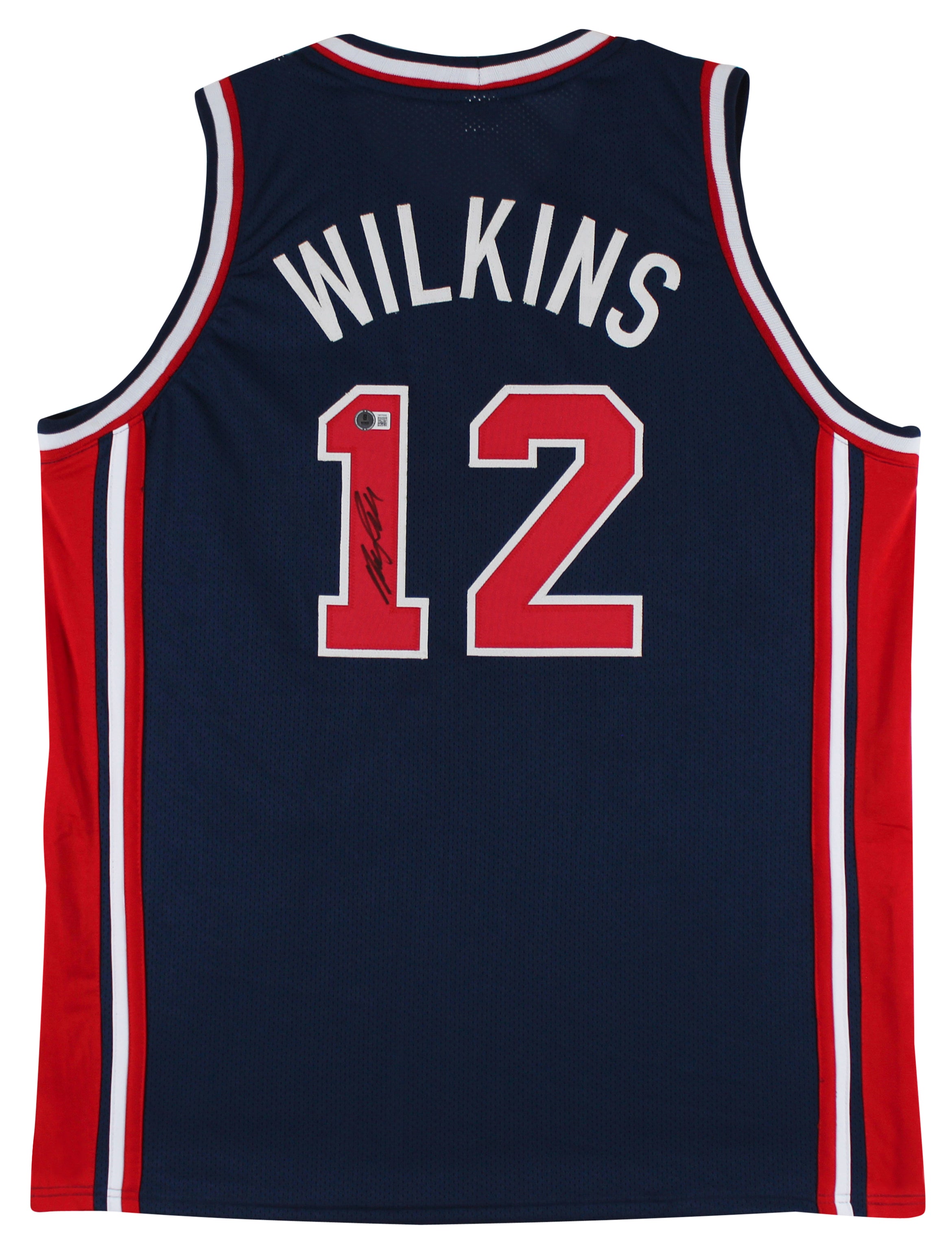 Dominique Wilkins Team USA Authentic Signed Navy Pro Style Jersey BAS Witnessed
