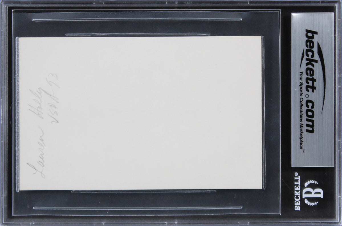 Lauren Holly Dumb and Dumber Authentic Signed 3x5 Index Card BAS Slabbed 3