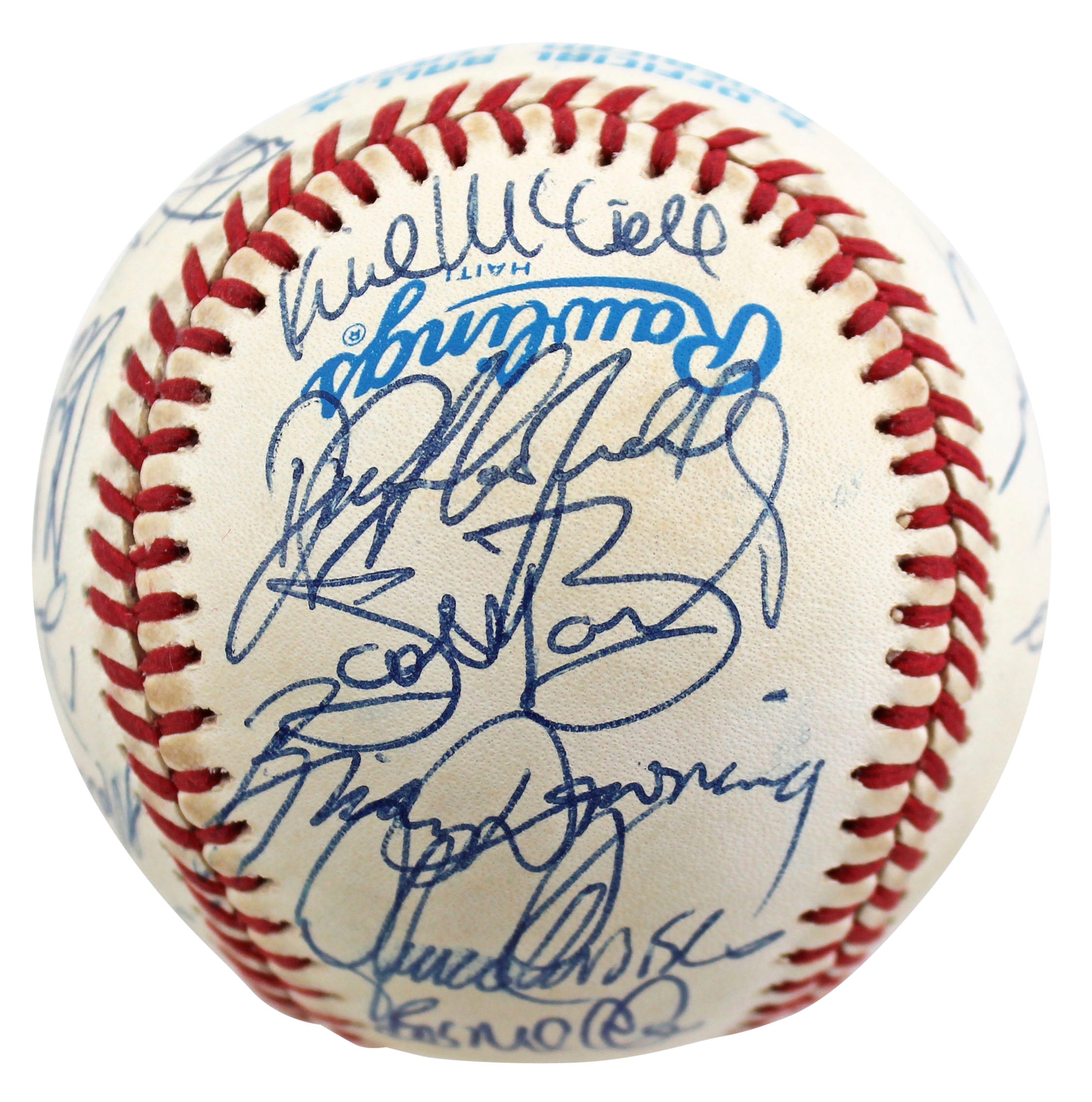 1990 Angels (25) Winfield, Blyleven, Joyner Signed Oal Baseball BAS #AC01904