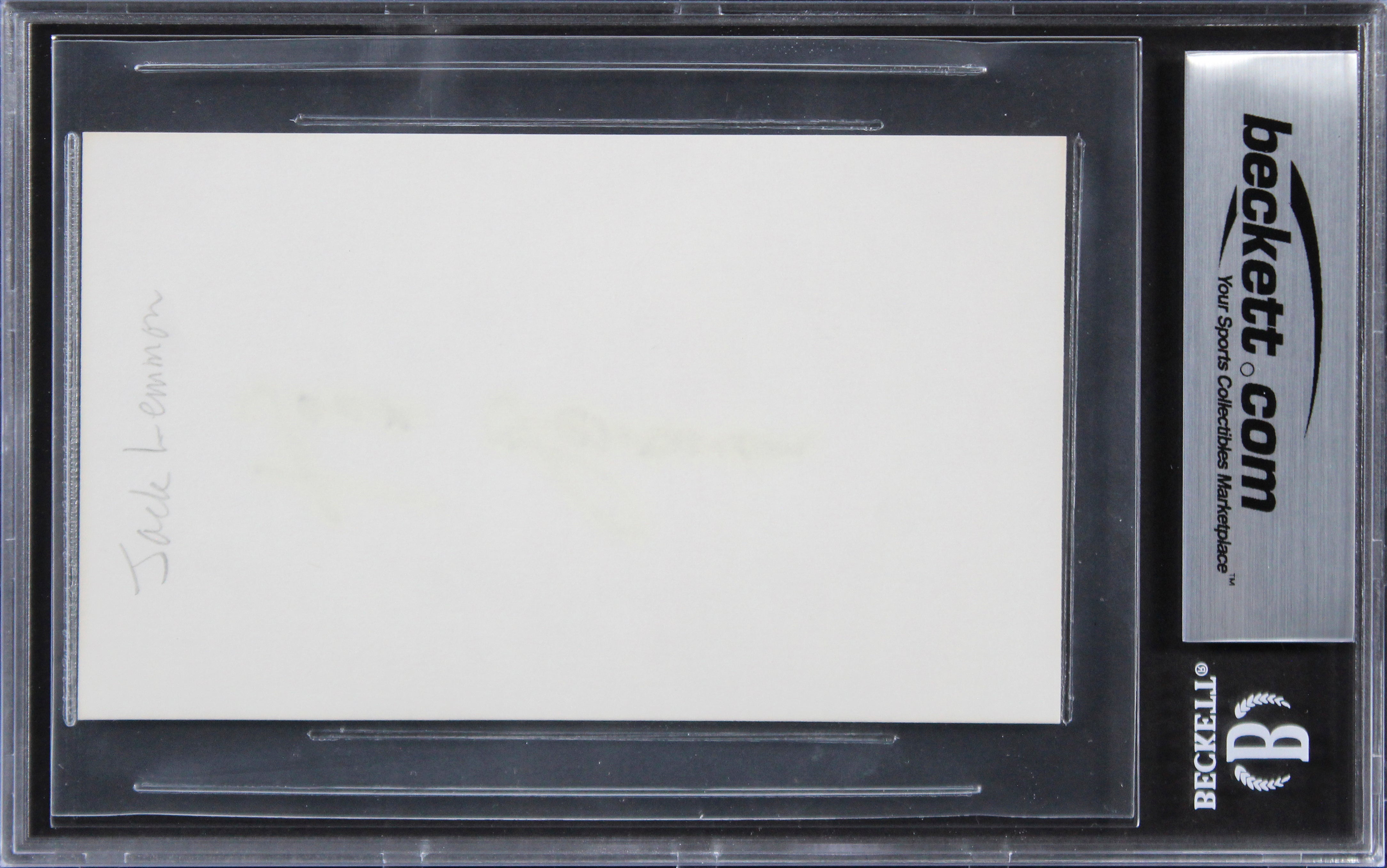 Jack Lemmon The Apartment Authentic Signed 3x5 Index Card BAS Slabbed