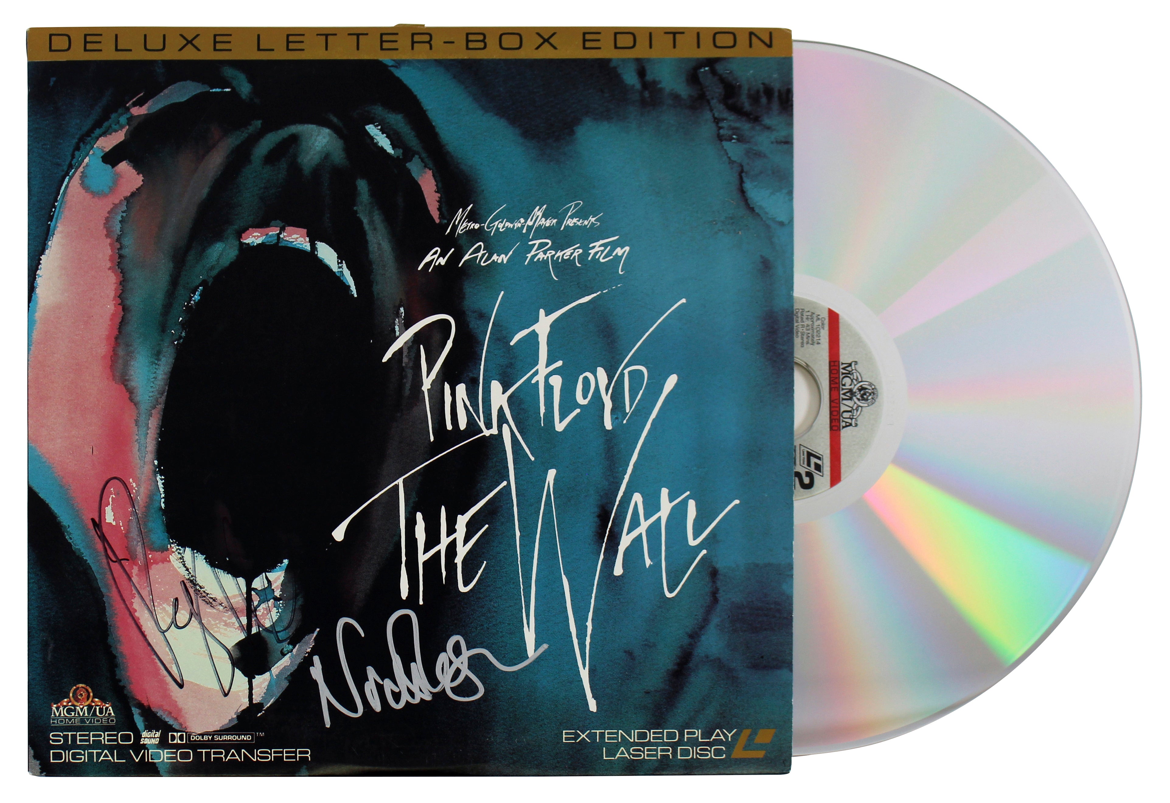 Pink Floyd Roger Waters & Nick Mason Signed The Wall Laserdisc Cover W/Disk BAS