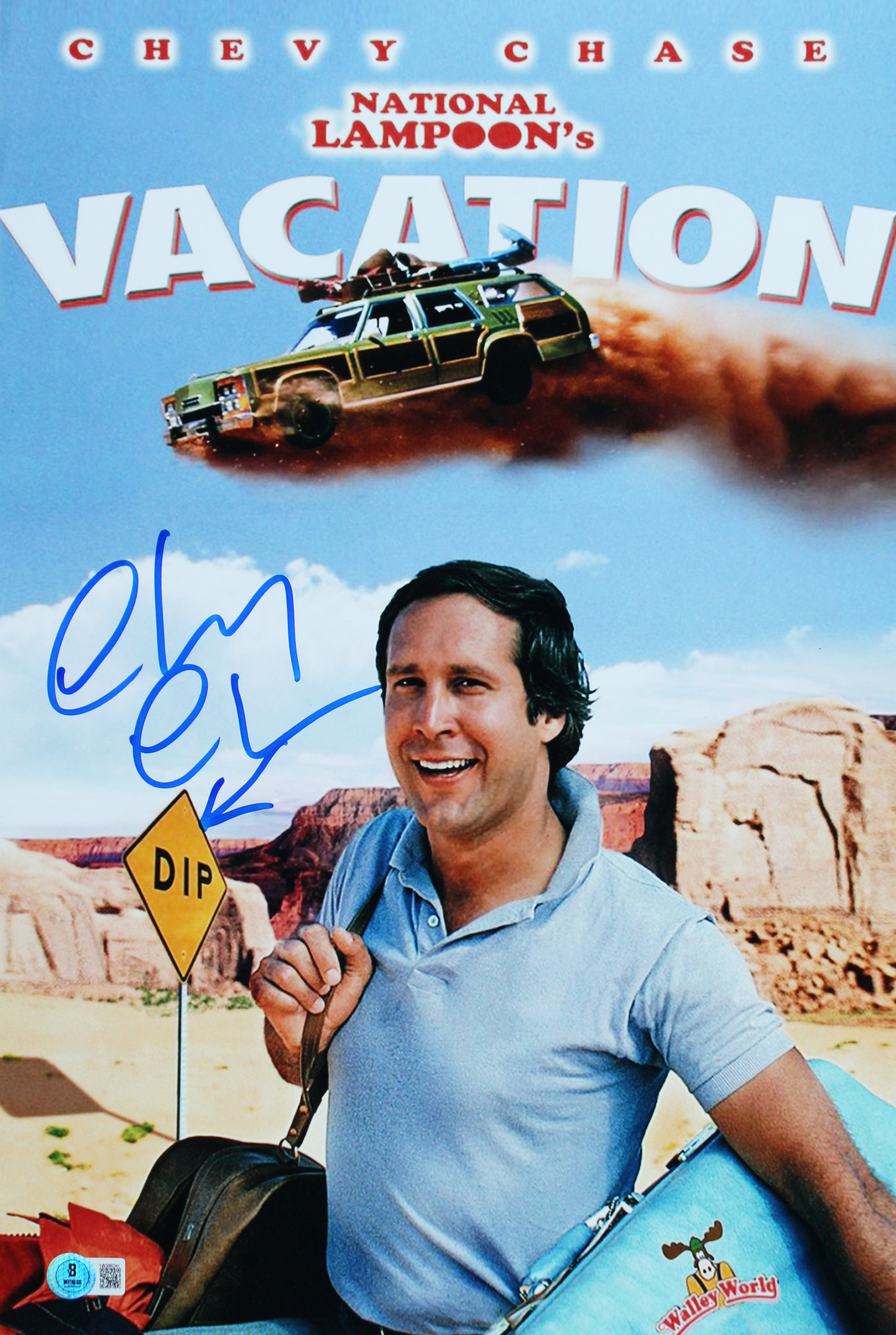 Chevy Chase Vacation Authentic Signed 12x18 Photo w/ Sketch BAS #1W386241