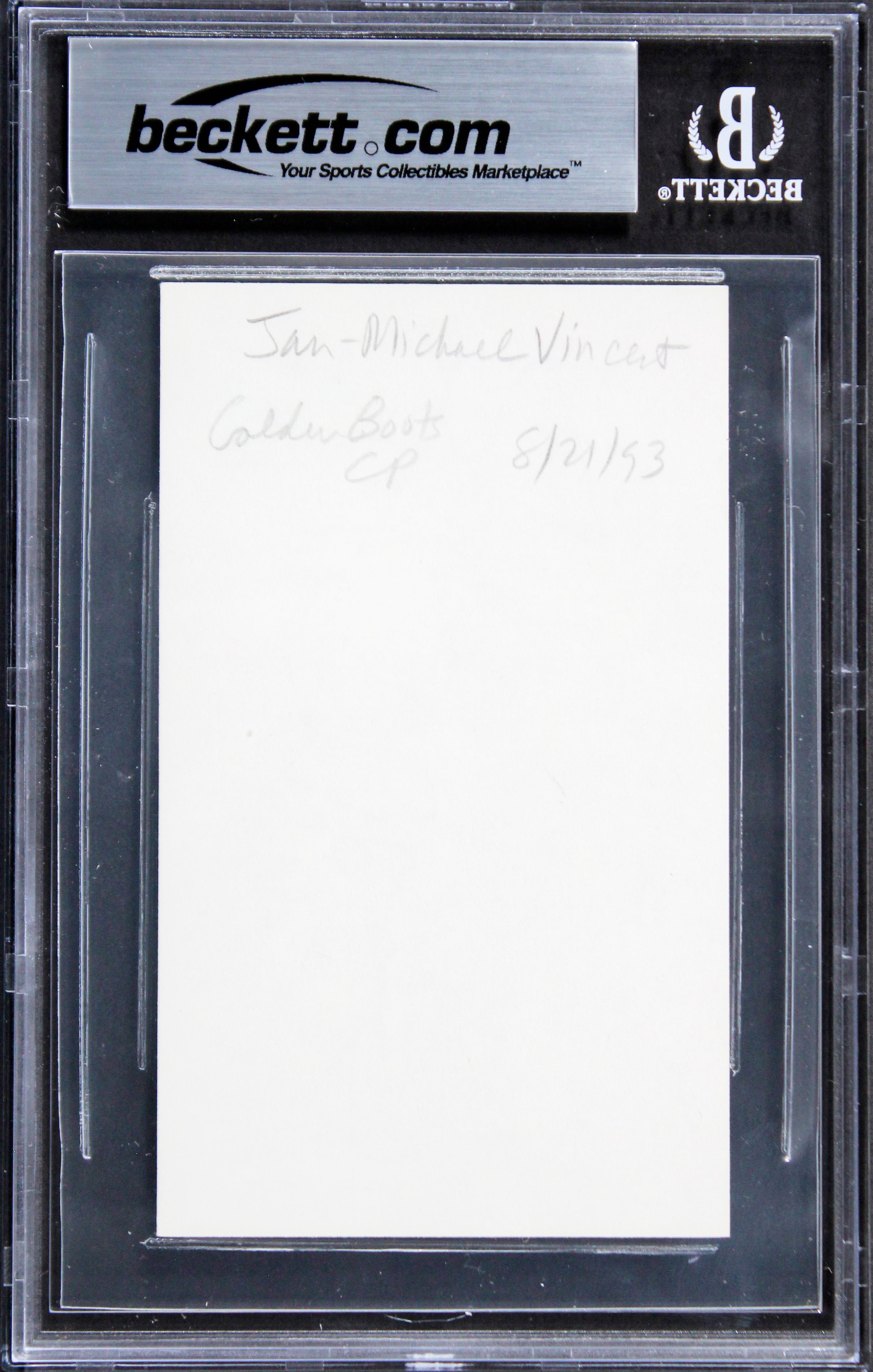 Jan-Michael Vincent Airwolf Authentic Signed 3x5 Index Card BAS Slabbed