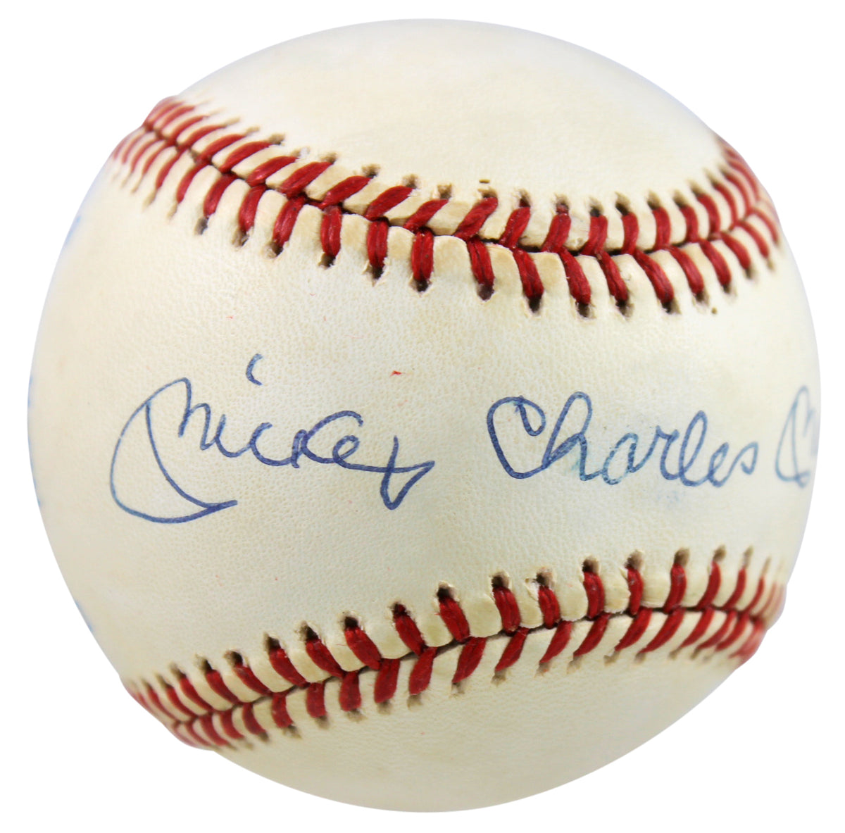 Yankees Mickey Charles Mantle Signed Bobby Brown Oal Baseball PSA/DNA #AE00009