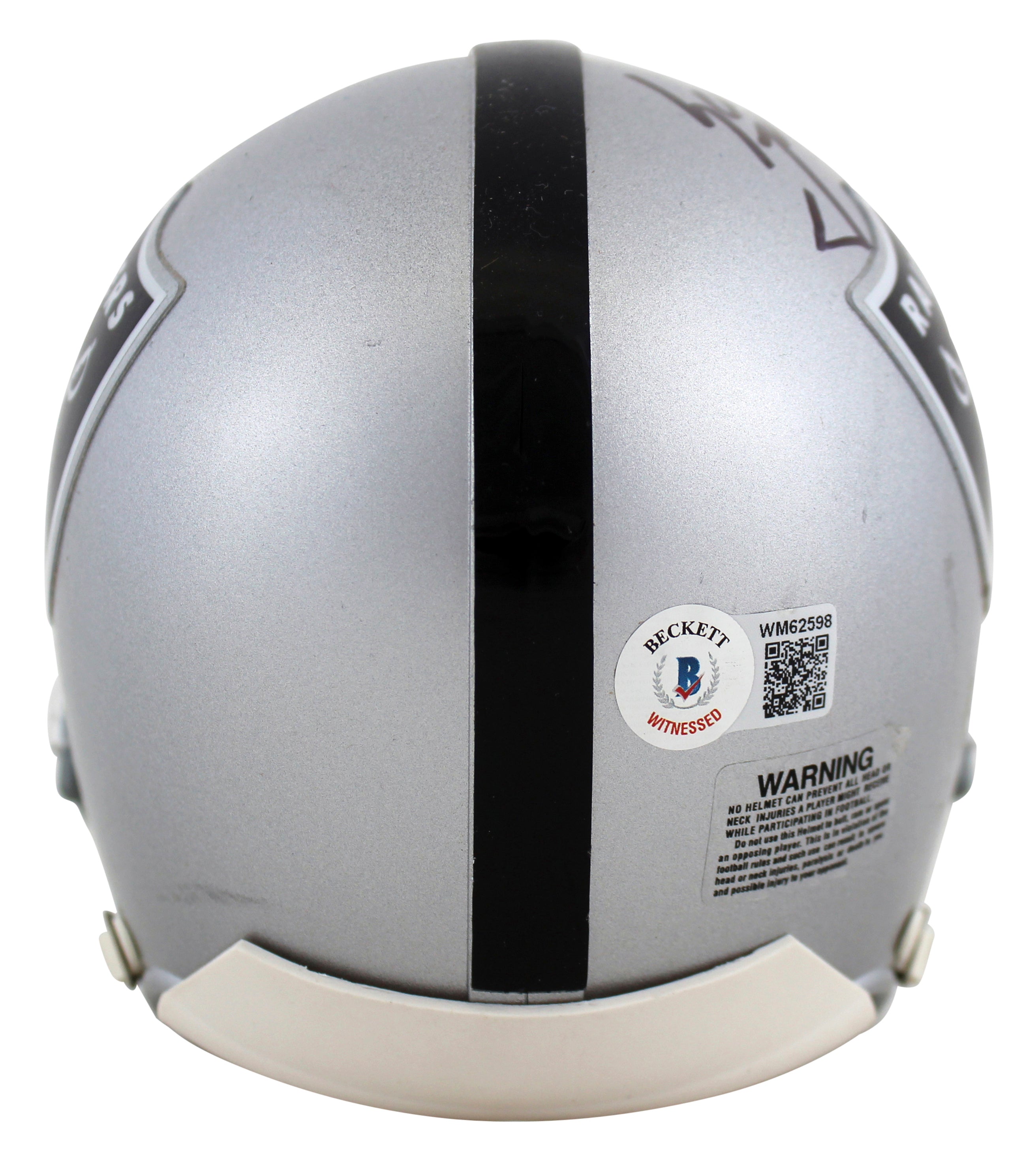 Raiders Sebastian Janikowski Signed Silver Rep Mini Helmet BAS Wit #WM62598