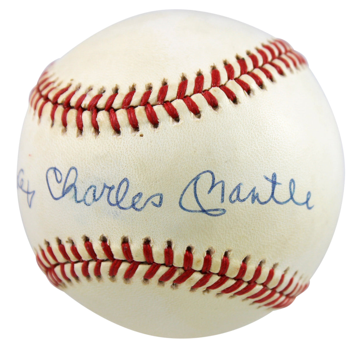 Yankees Mickey Charles Mantle Signed Bobby Brown Oal Baseball PSA/DNA #AE00009