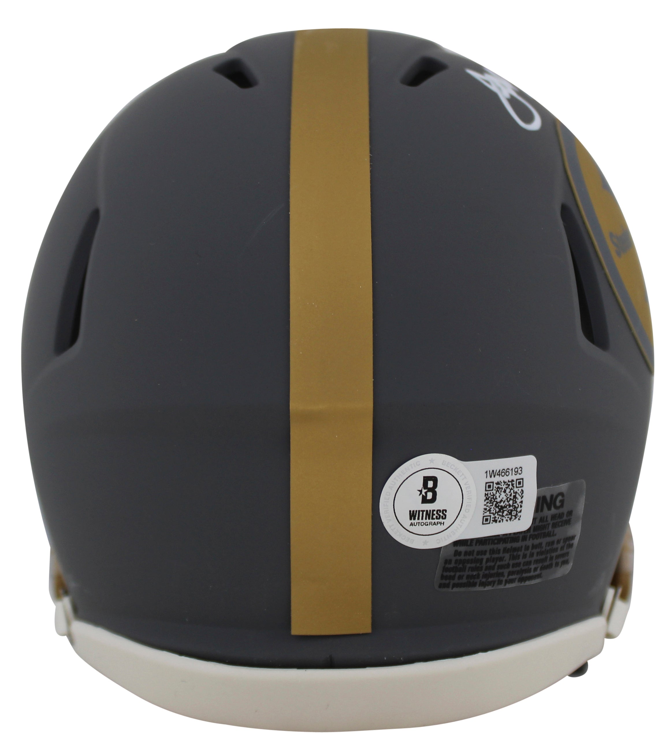 Steelers Joe Greene "HOF 87" Signed Slate Speed Mini Helmet W/ Case BAS Witness