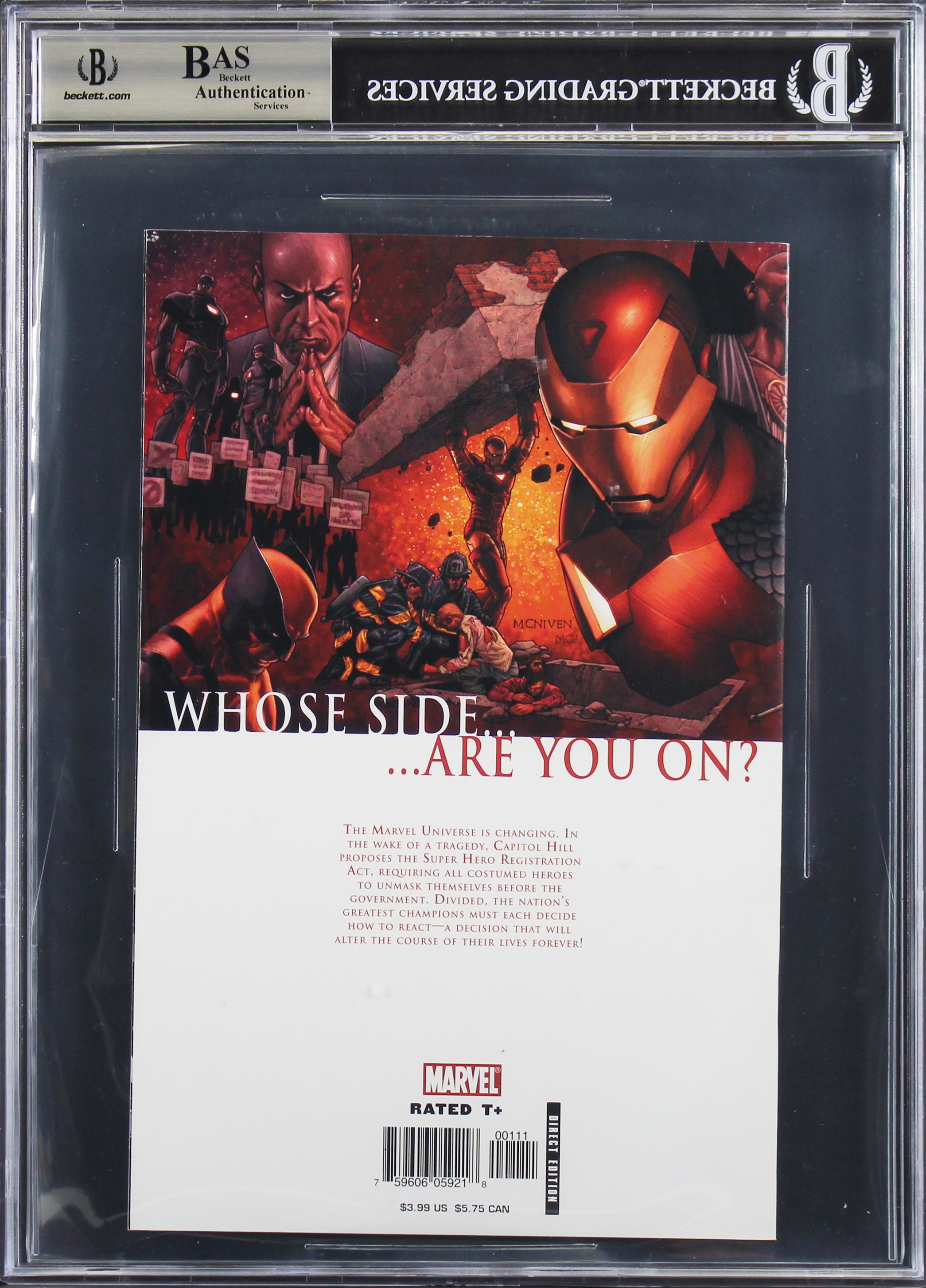 Stan Lee & Joe Simon Authentic Signed Civil War Part One of Seven Comic BAS Slab