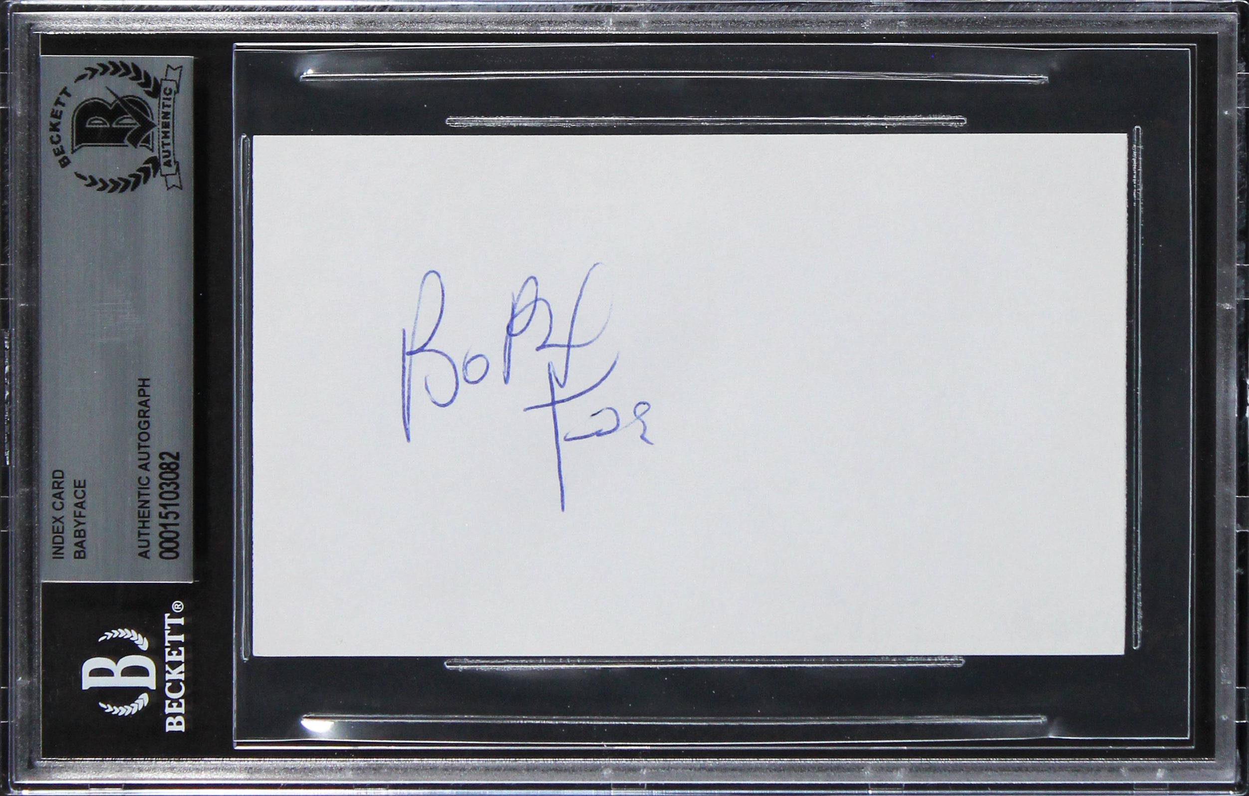 Babyface Slayer Authentic Signed 3x5 Index Card Autographed BAS Slabbed